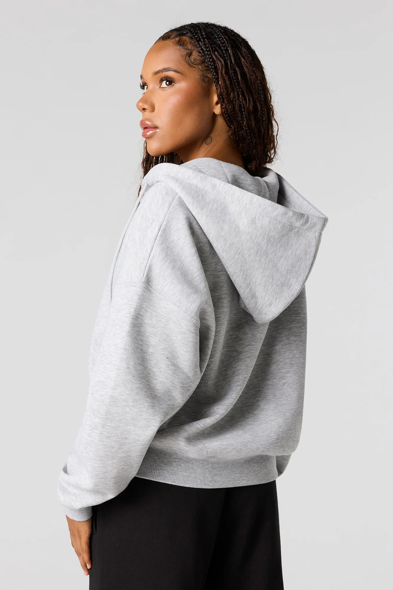 Zip-Up Boxy Fleece Hoodie - Image 19