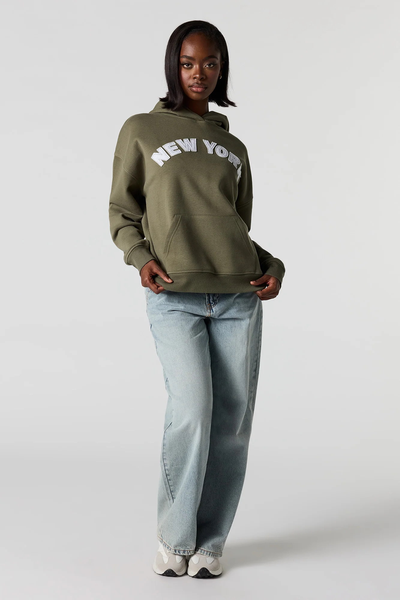Patch Boxy Fleece Hoodie - Image 3