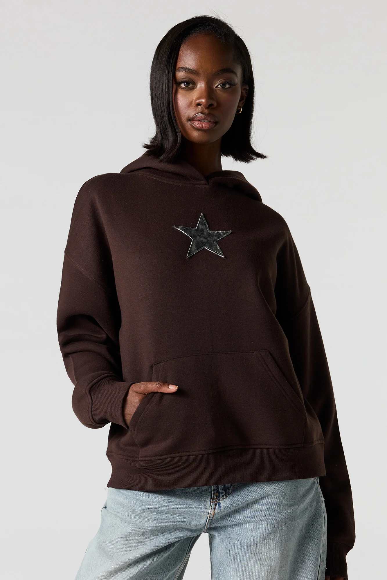 Patch Boxy Fleece Hoodie - Image 4
