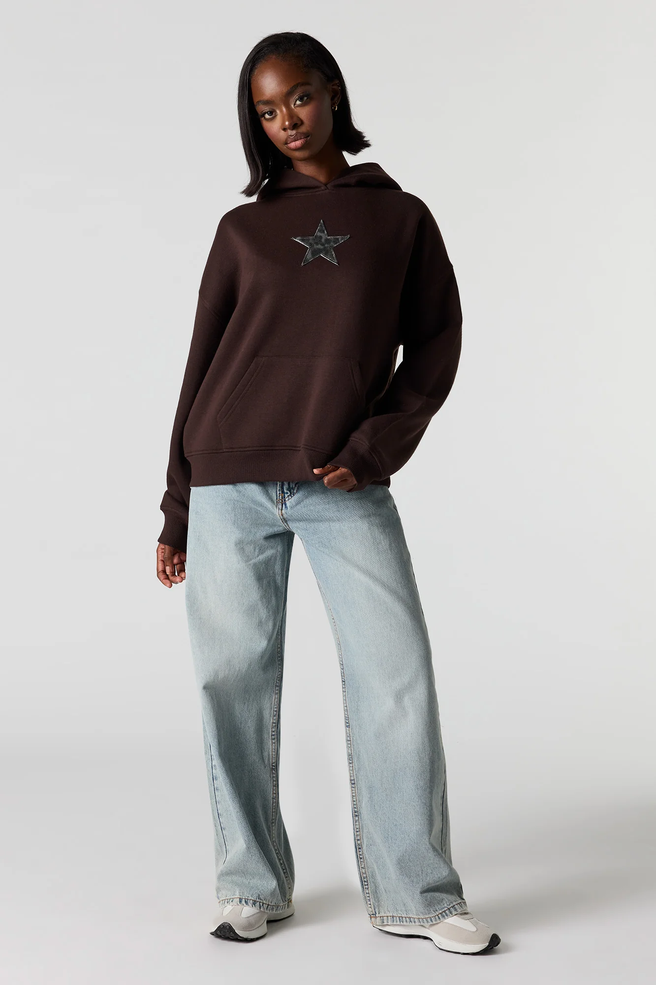 Patch Boxy Fleece Hoodie - Image 6