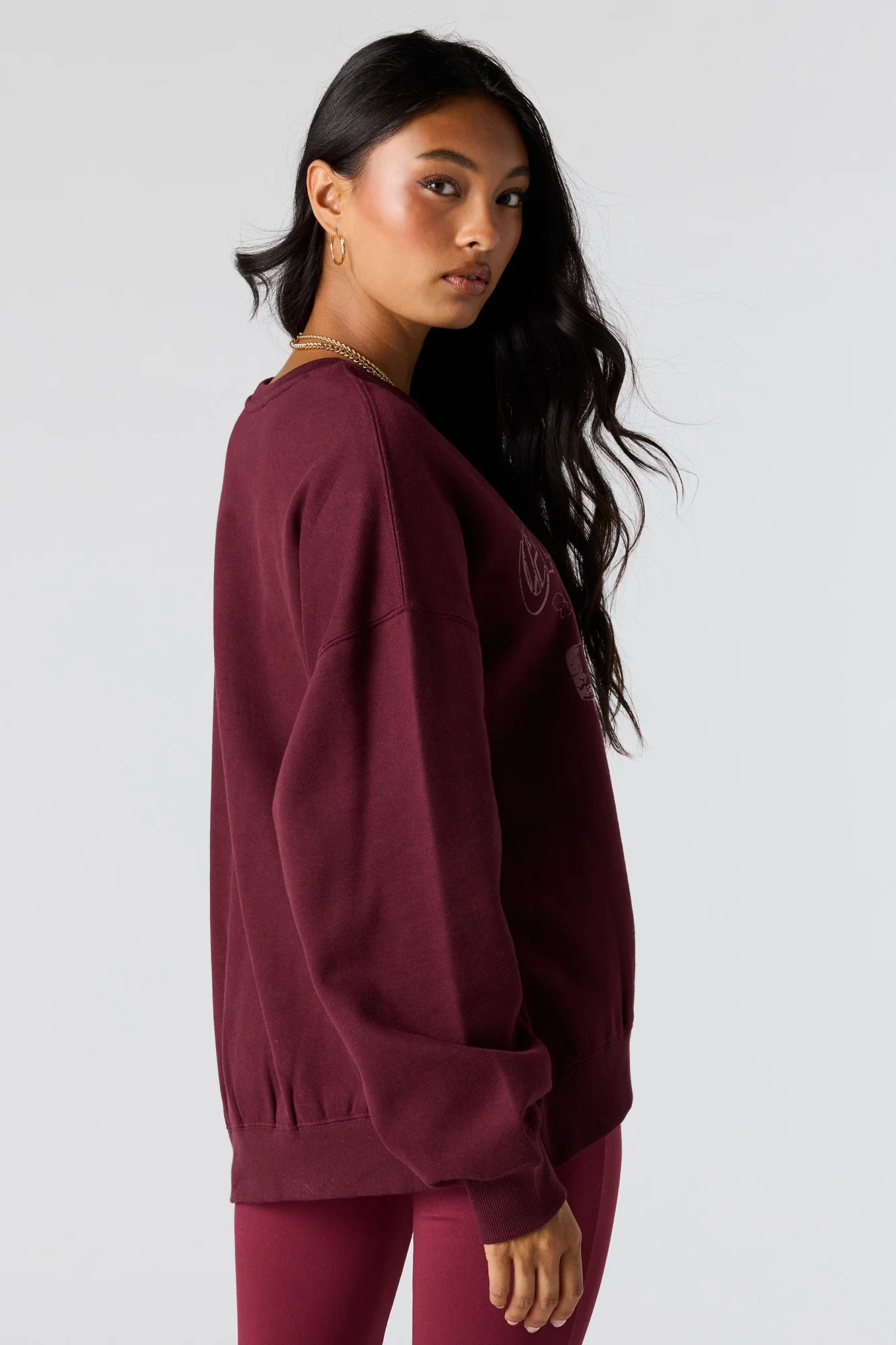 Graphic Fleece Oversized Sweatshirt - Image 8