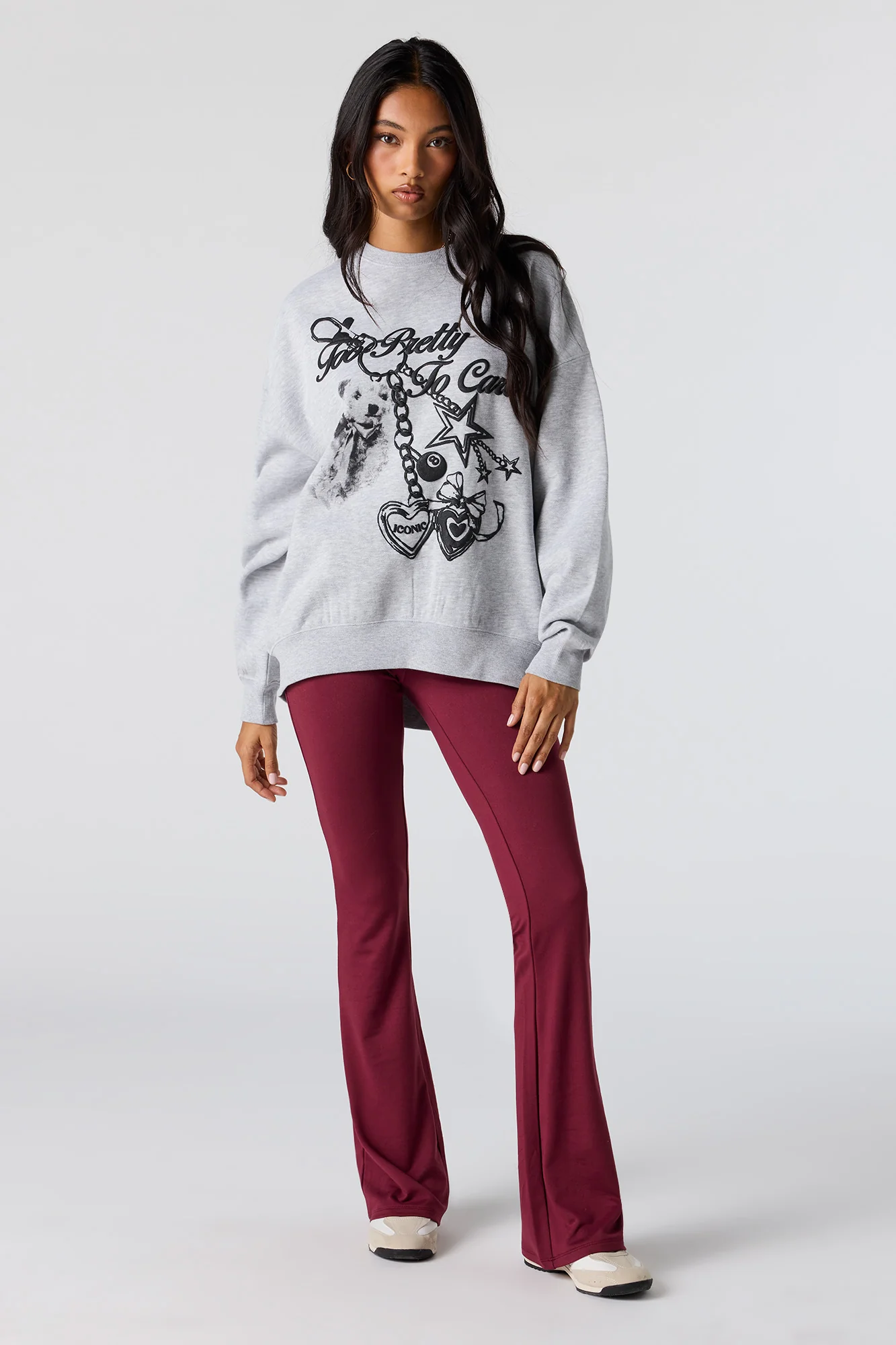 Puff Print Fleece Oversized Sweatshirt - Image 3