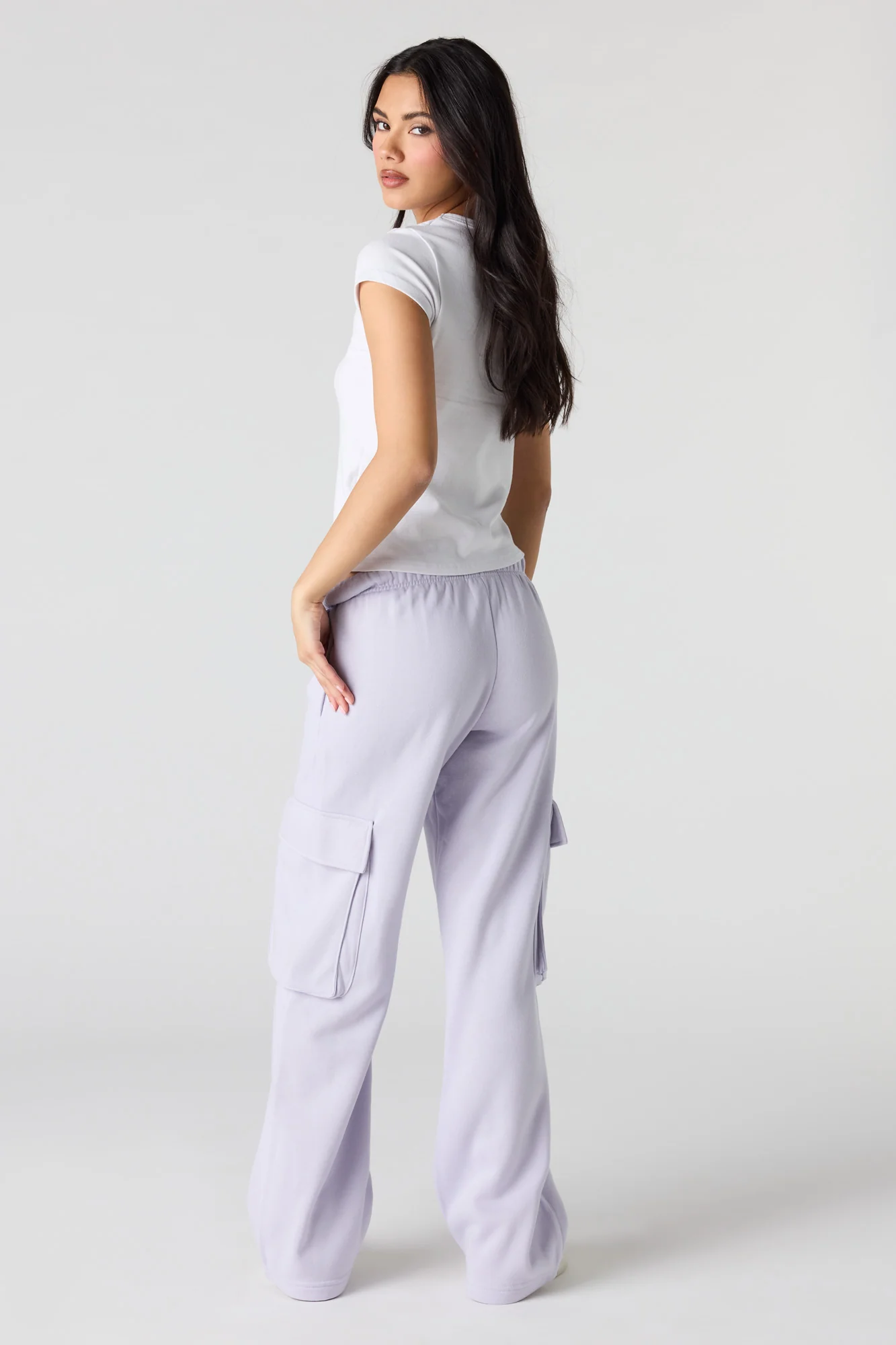 Fleece Wide Leg Cargo Sweatpant - Image 12