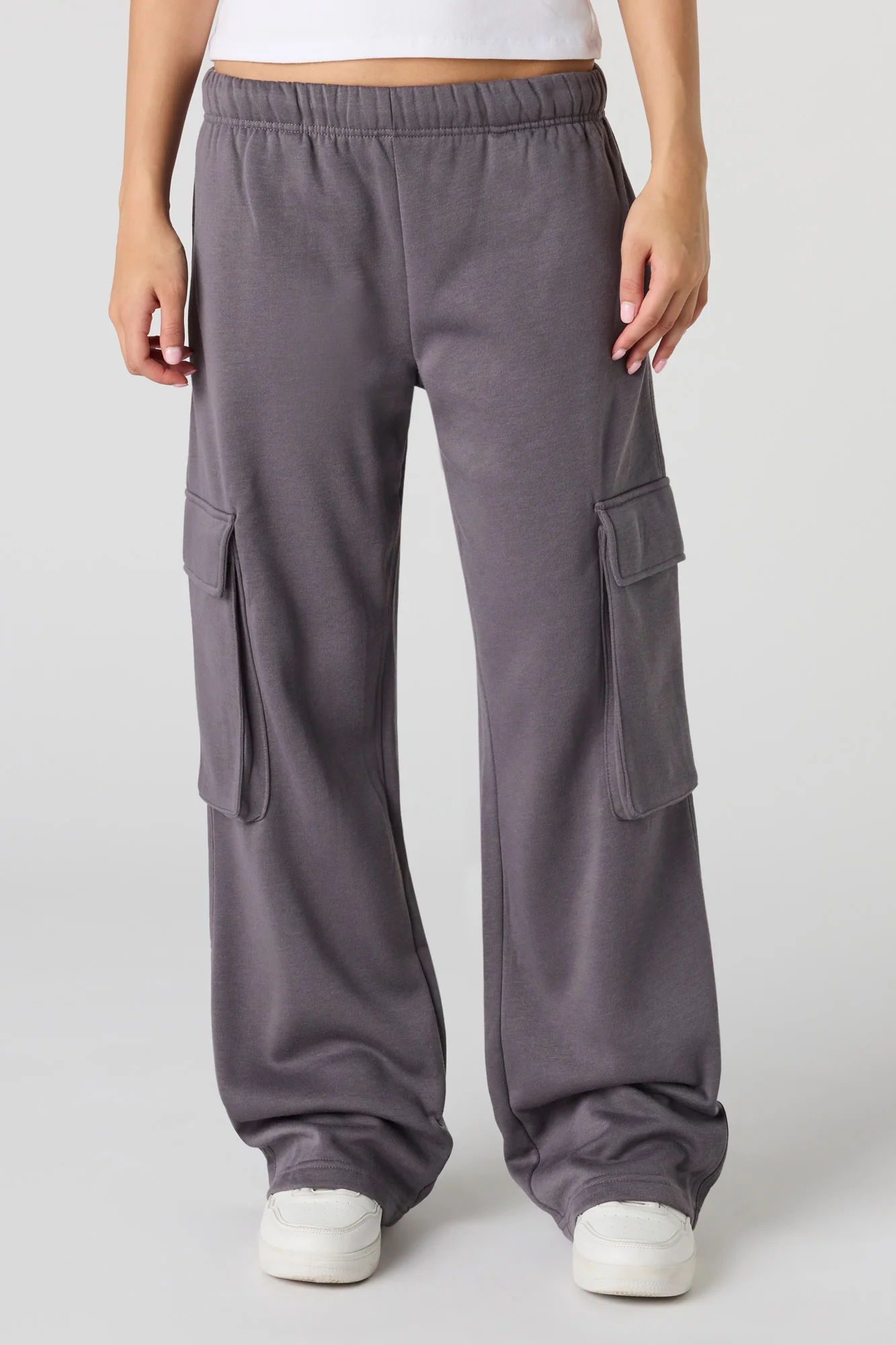 Fleece Wide Leg Cargo Sweatpant - Image 5