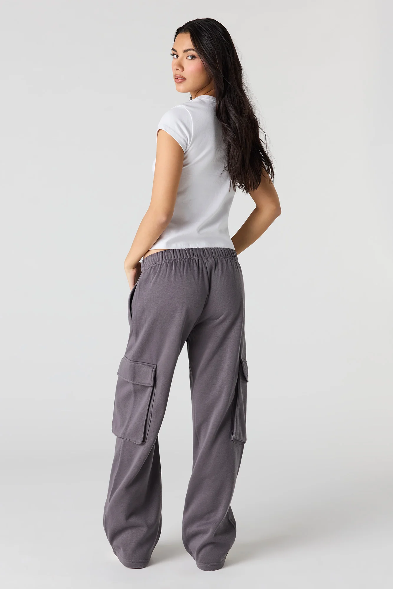 Fleece Wide Leg Cargo Sweatpant - Image 6
