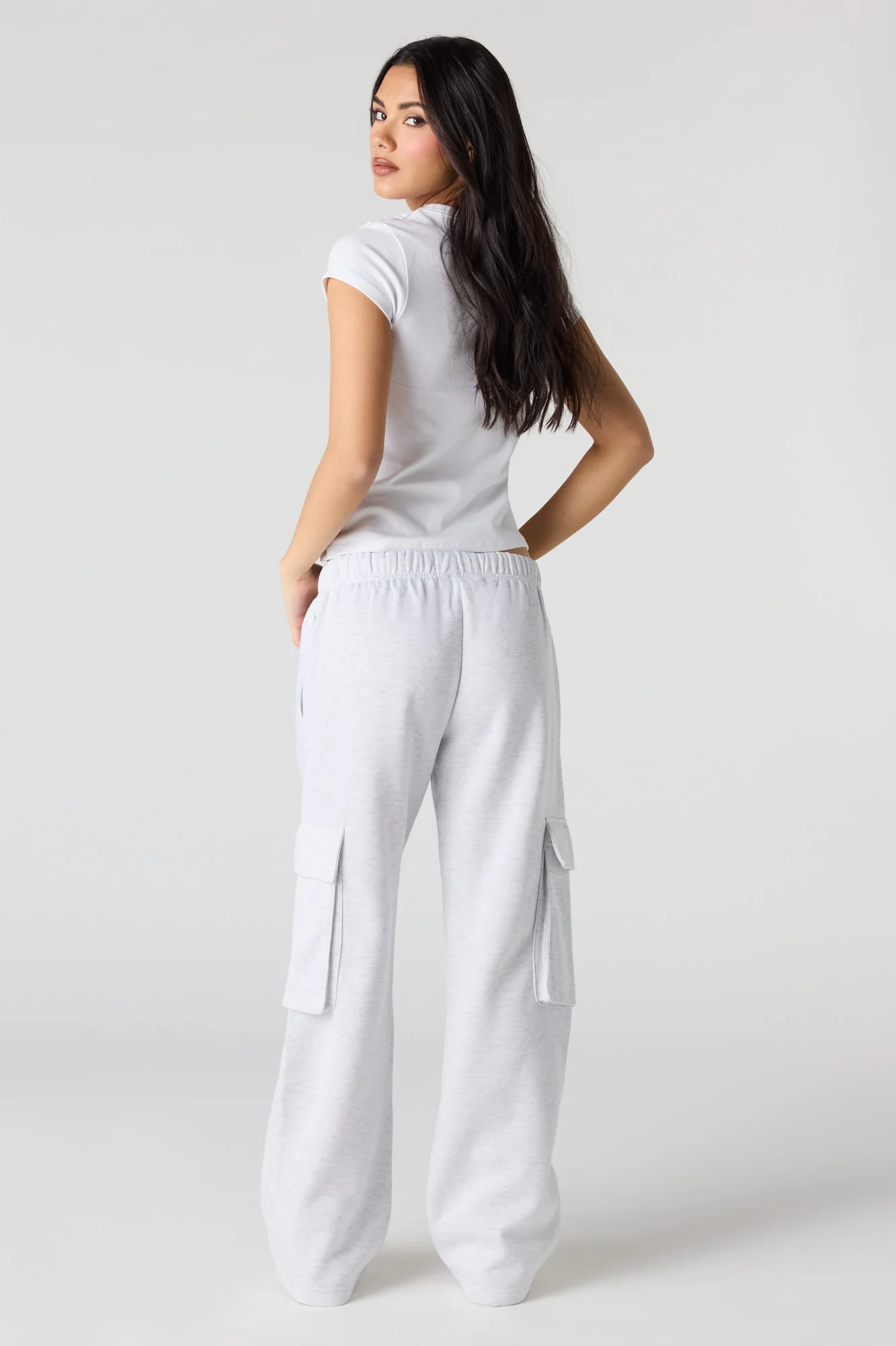 Fleece Wide Leg Cargo Sweatpant - Image 9