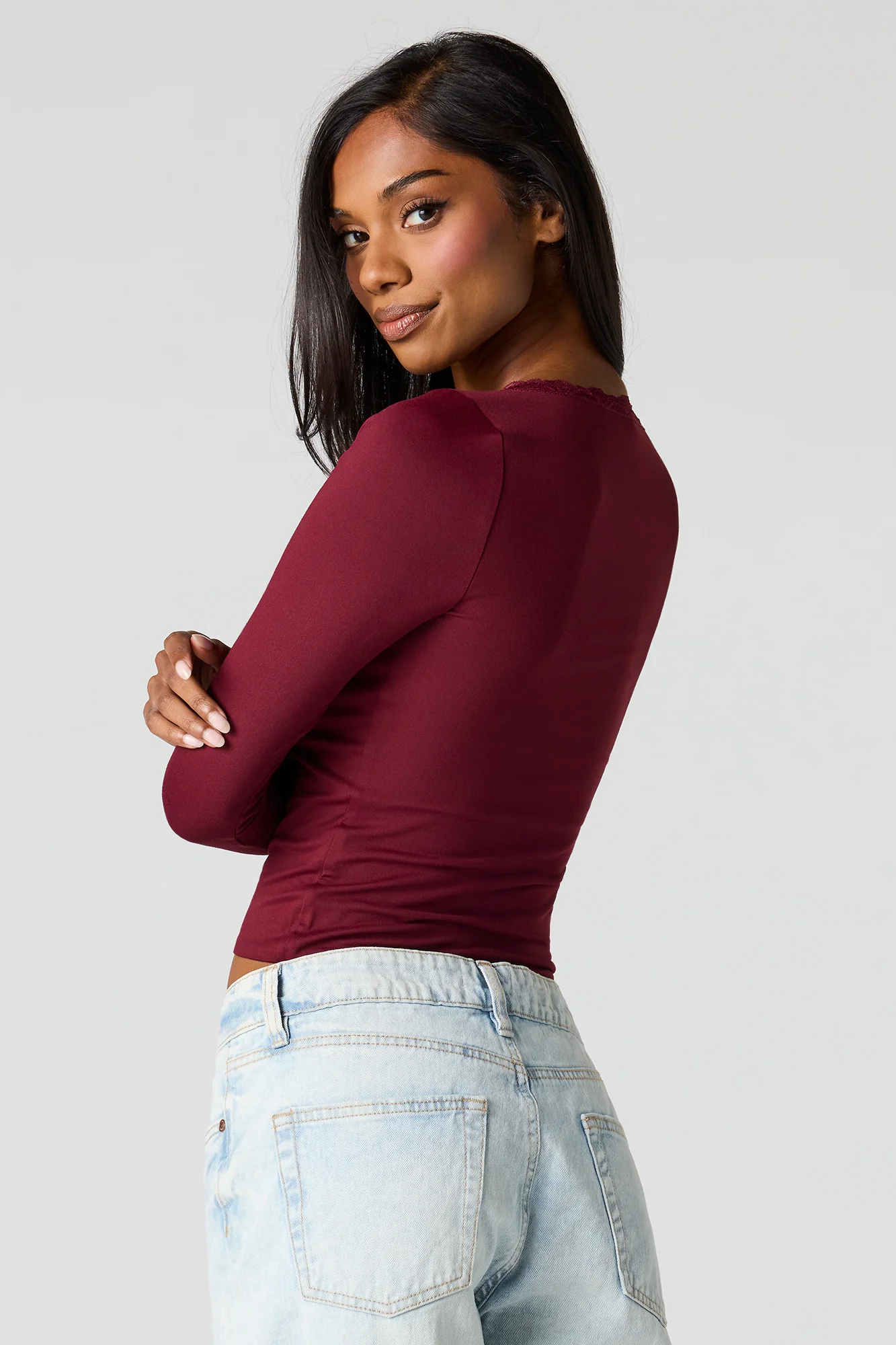 Contour Lace Classic Long Sleeve Top - Image 8