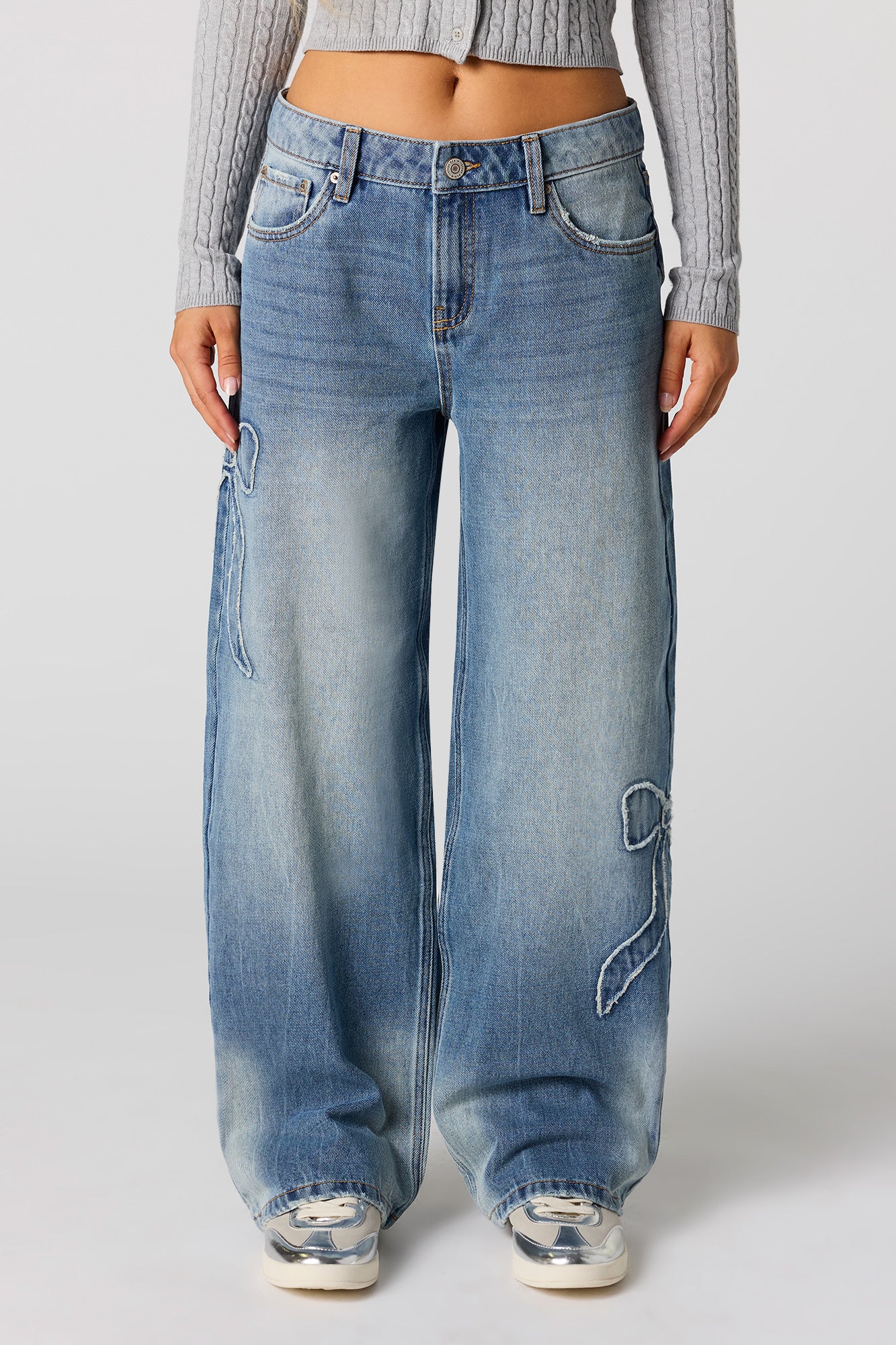Embroidered Low Rise Baggy Jean - Image 3