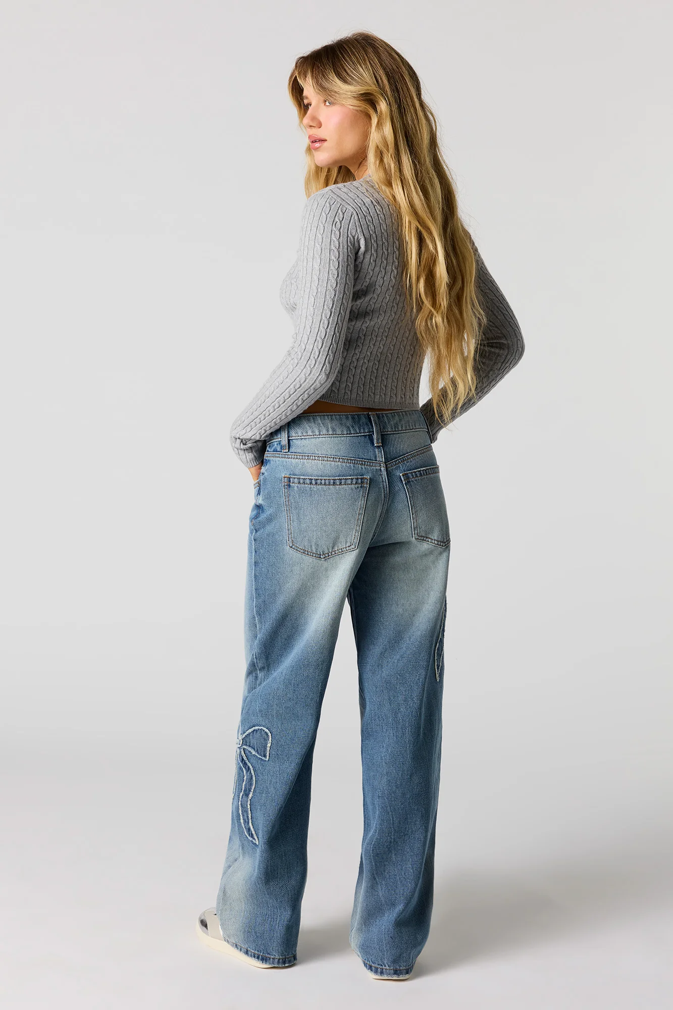Embroidered Low Rise Baggy Jean - Image 4