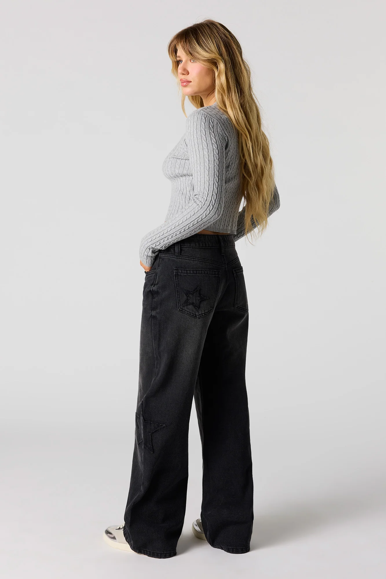 Embroidered Low Rise Baggy Jean - Image 8