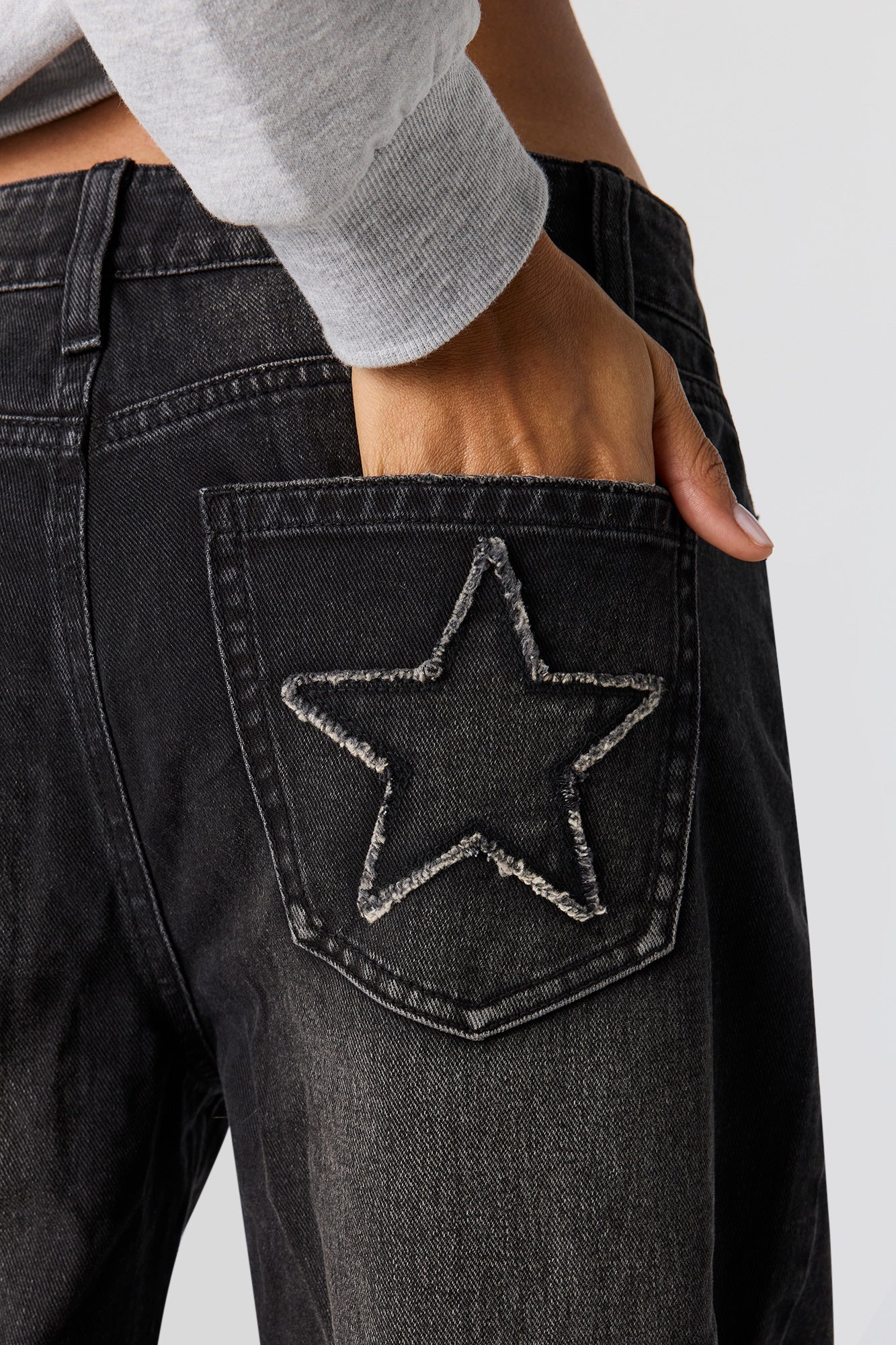 Embroidered Low Rise Baggy Jean - Image 5