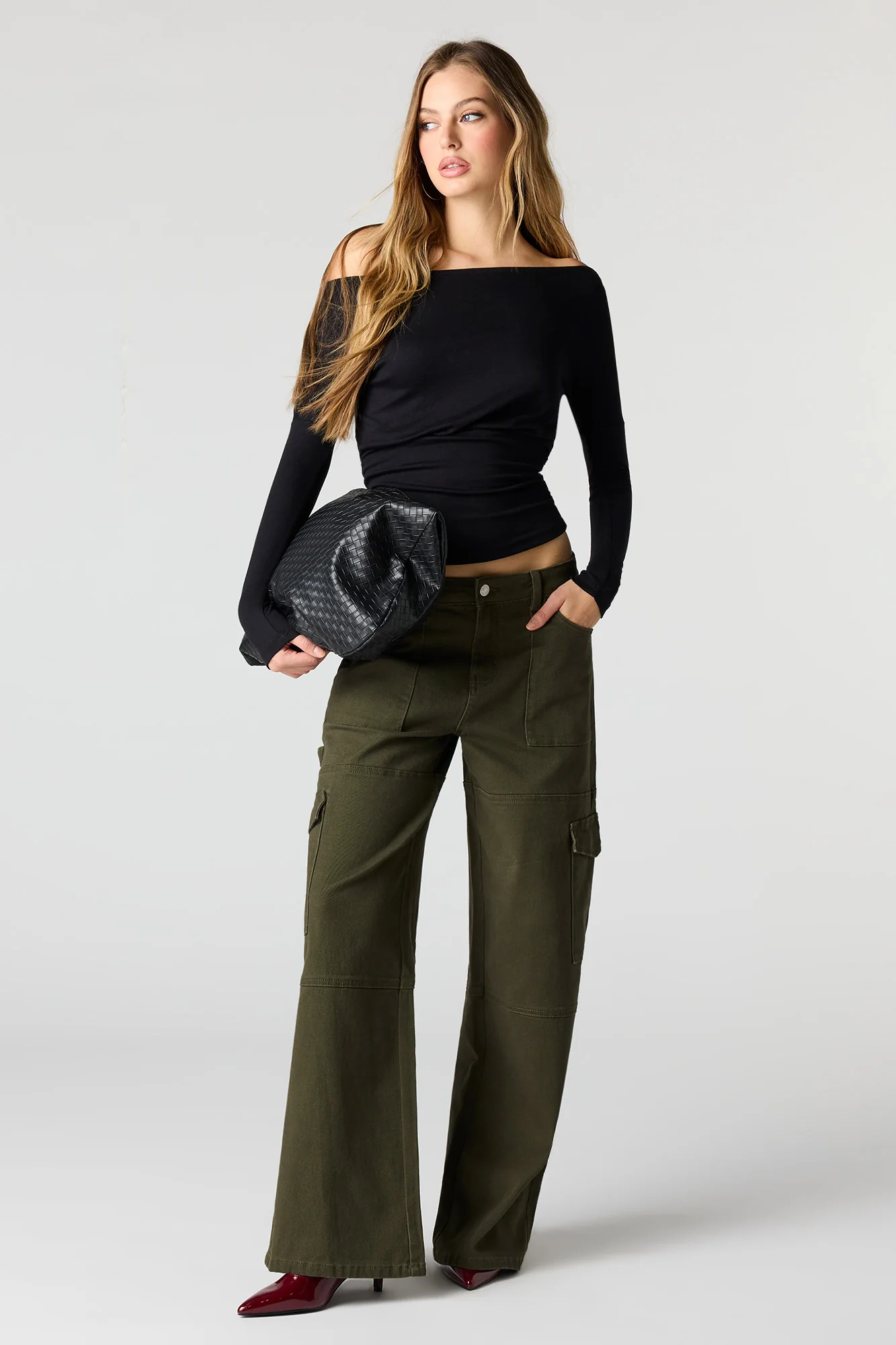 Low Rise Baggy Denim Cargo Pant - Image 11