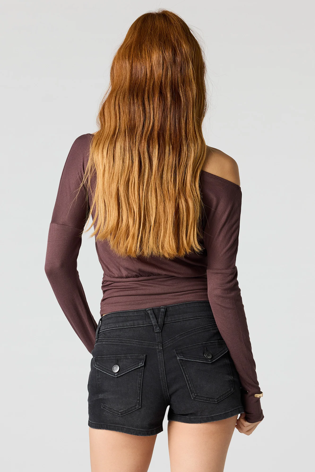 Stretch Mid Rise Push Up Denim Short - Image 2