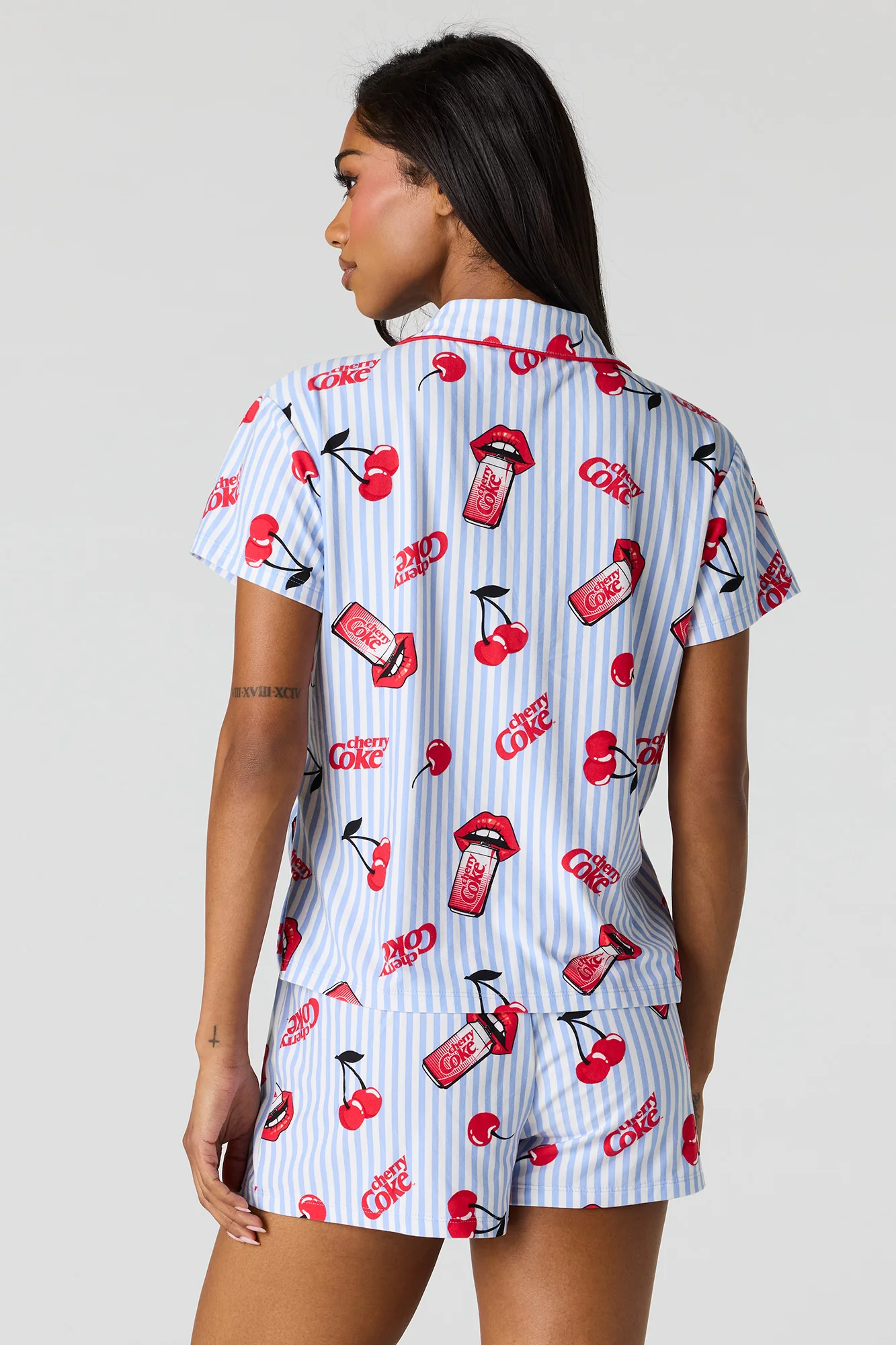 Coca-Cola Button-Up Top & Short Pajama Set - Image 5