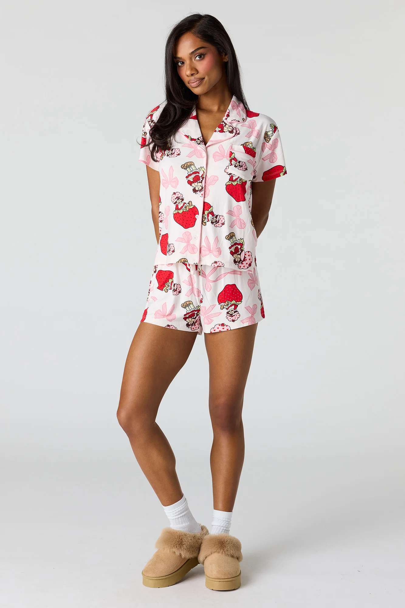 Strawberry Shortcake Button-Up Top & Short Pajama Set - Image 9