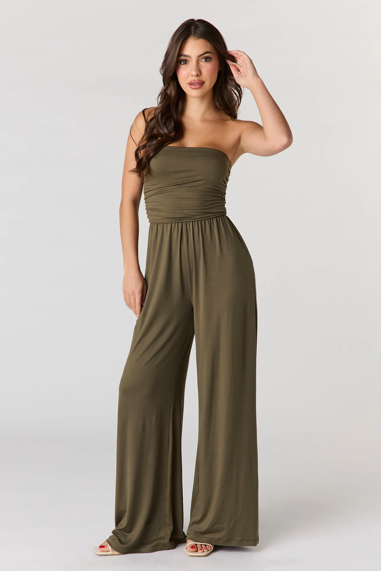 Ruched Tube Jumpsuit
