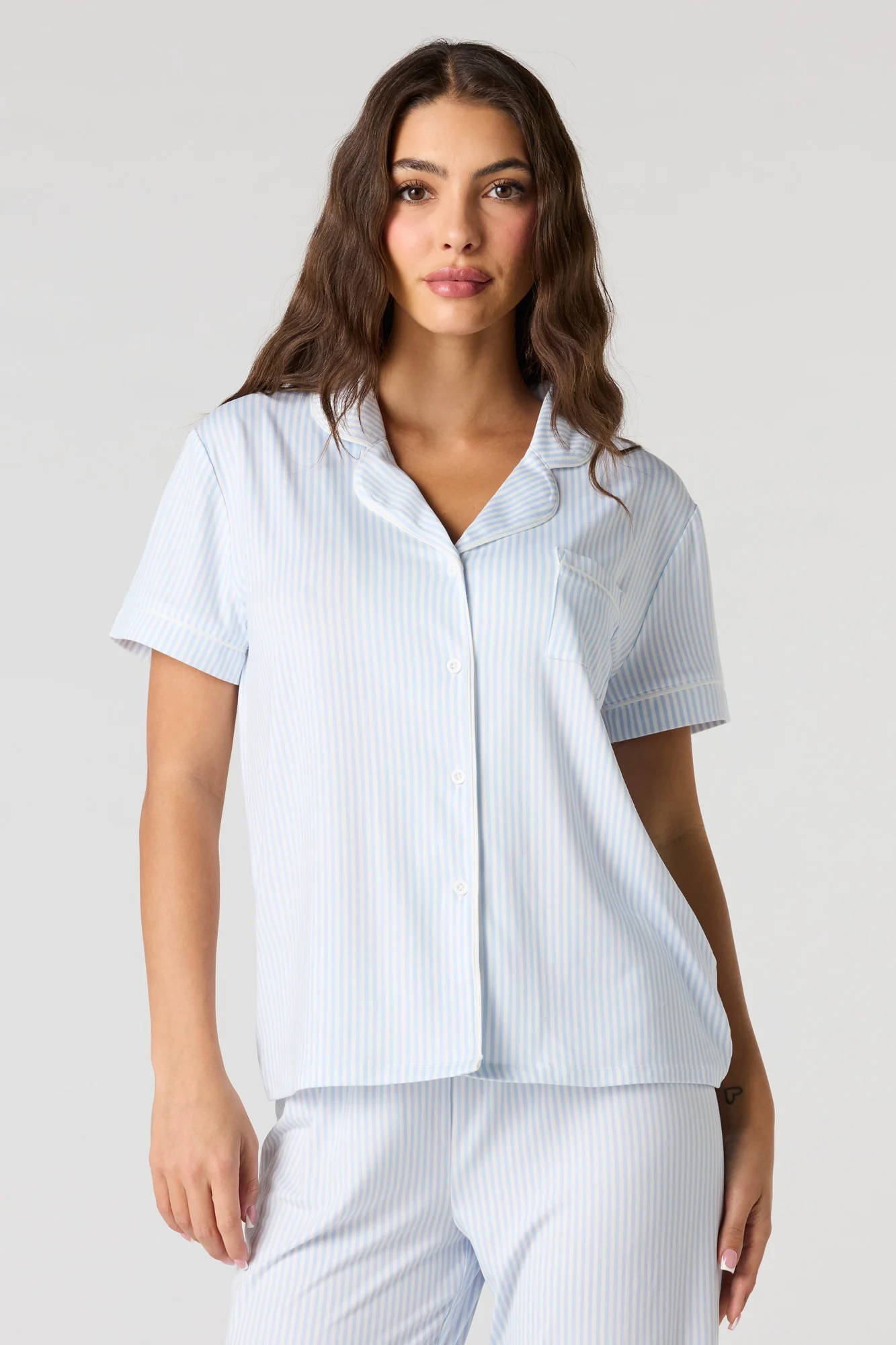 Printed Button-Up Top & Printed Pant Pajama Set - Image 22
