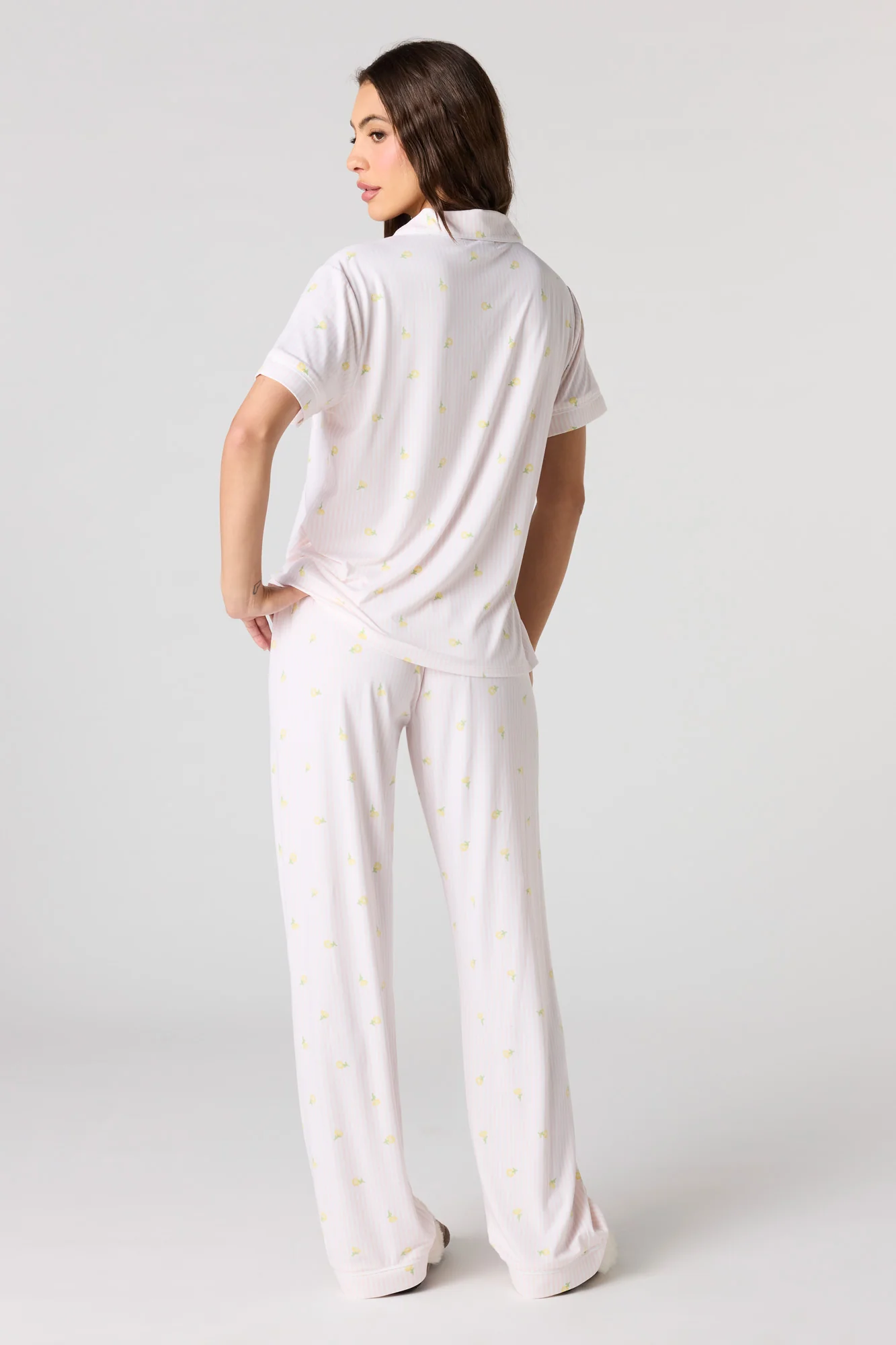 Printed Button-Up Top & Printed Pant Pajama Set - Image 28