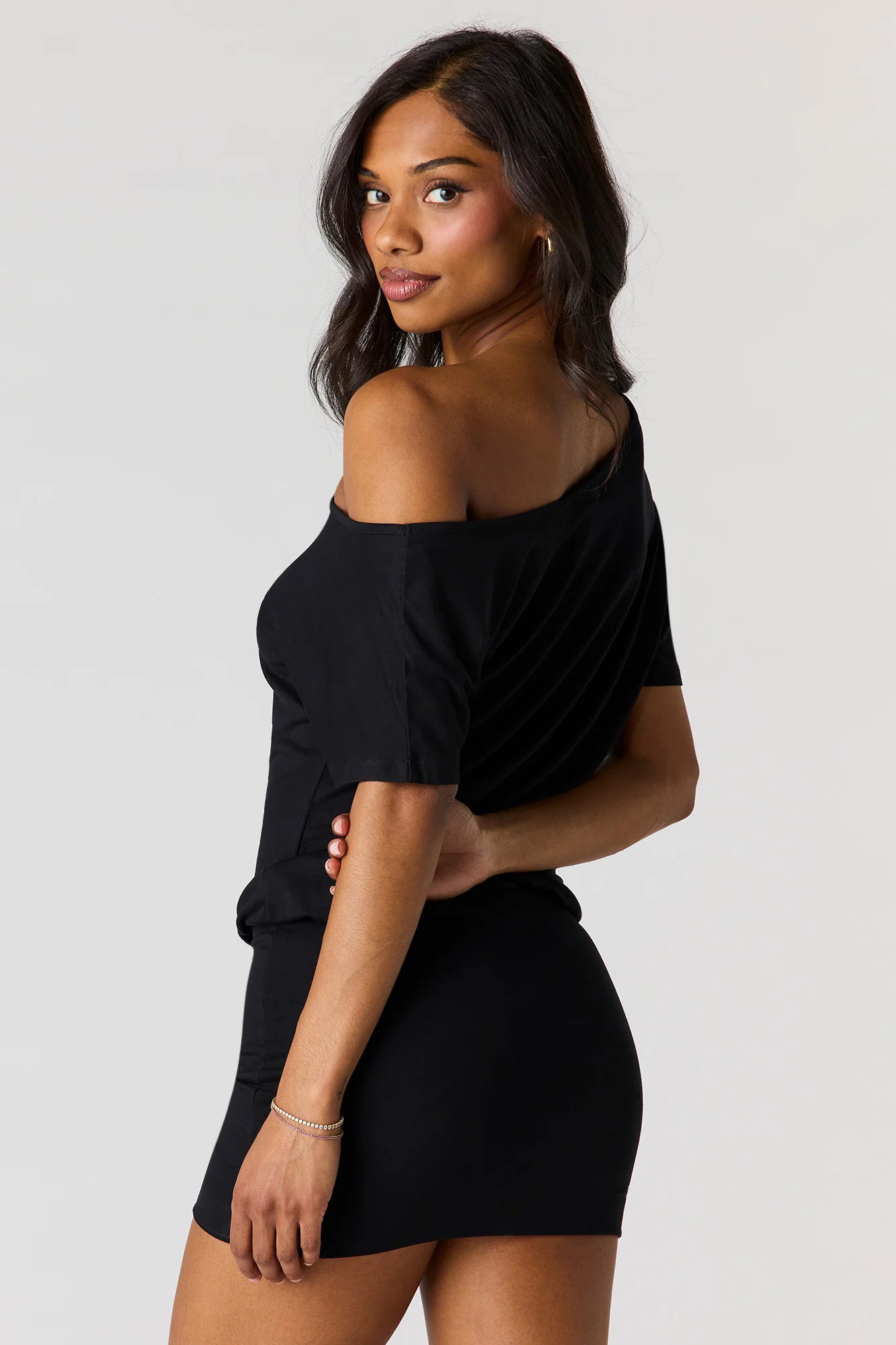 Dolman Short Sleeve Mini Dress - Image 6