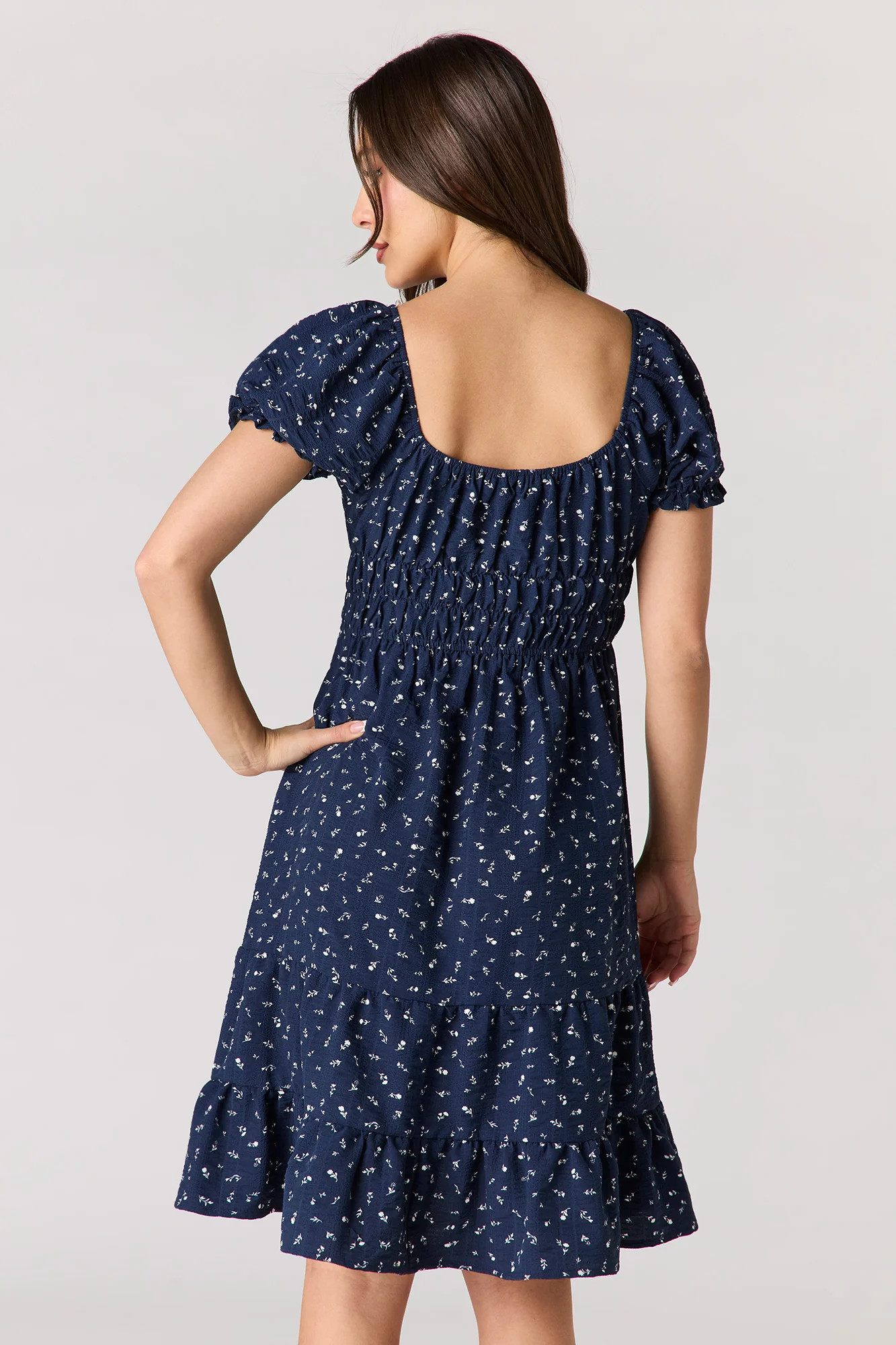 Puff Sleeve Tiered Midi Dress - Image 8