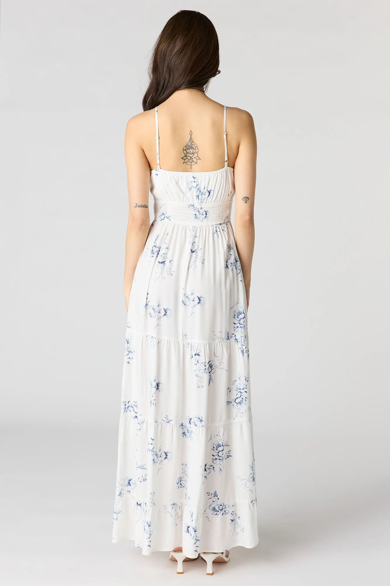 Floral Bow Front Tiered Maxi Dress - Image 6