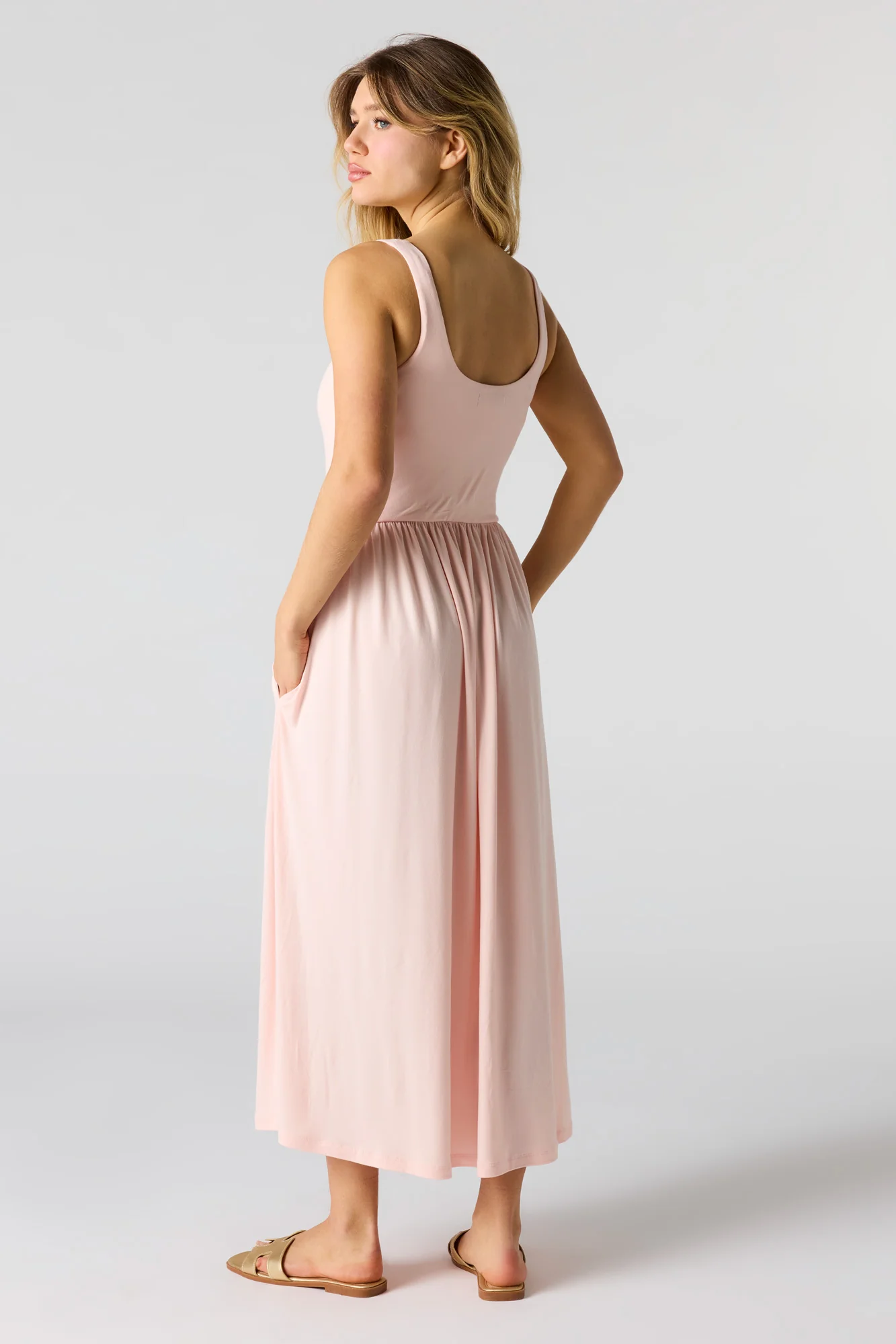 Tank Midi Dress with Pockets - Image 3
