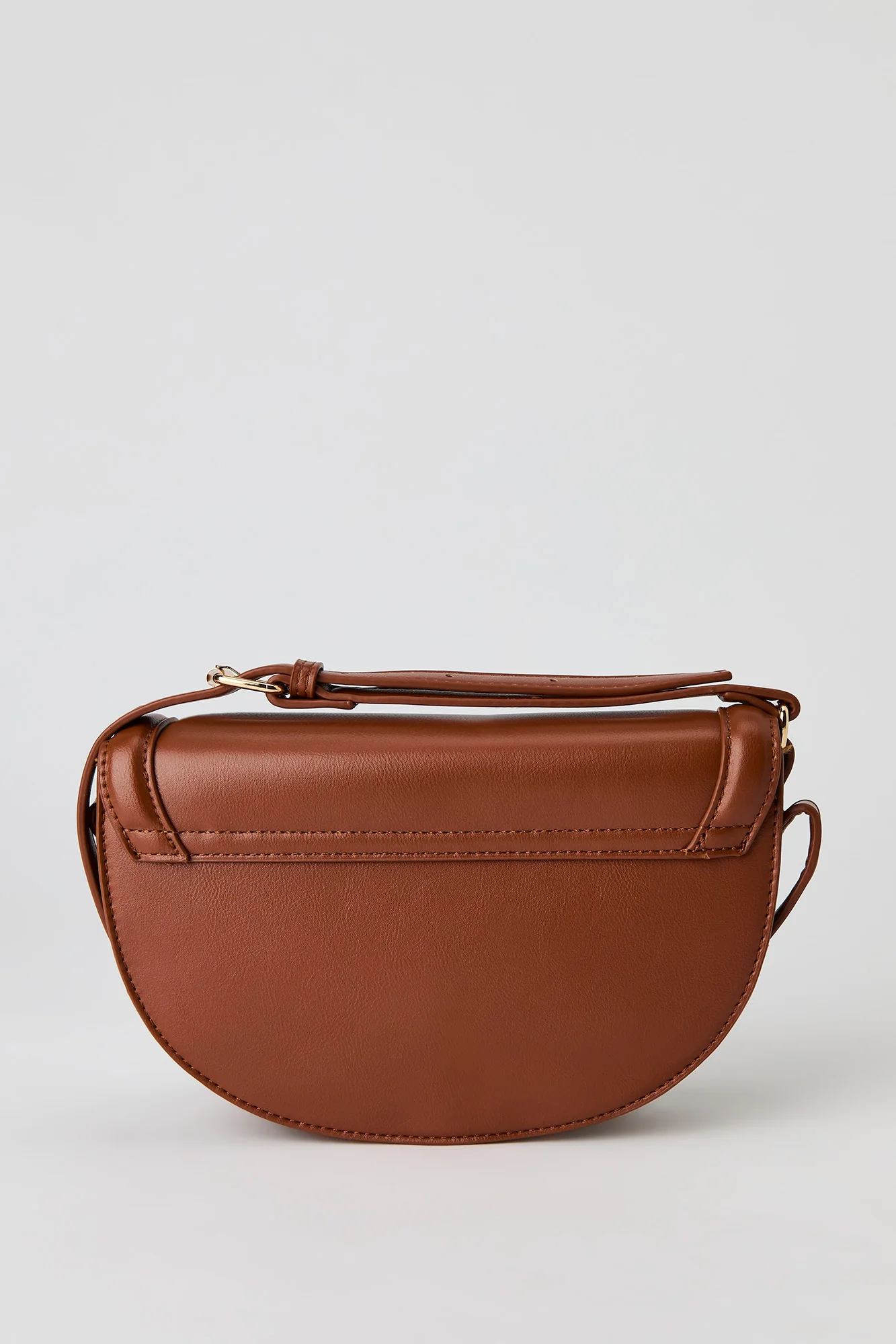 Faux Leather Crossbody Saddle Bag - Image 3