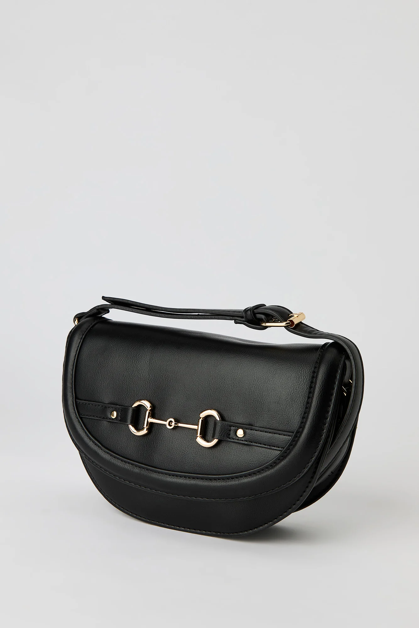 Faux Leather Crossbody Saddle Bag - Image 6
