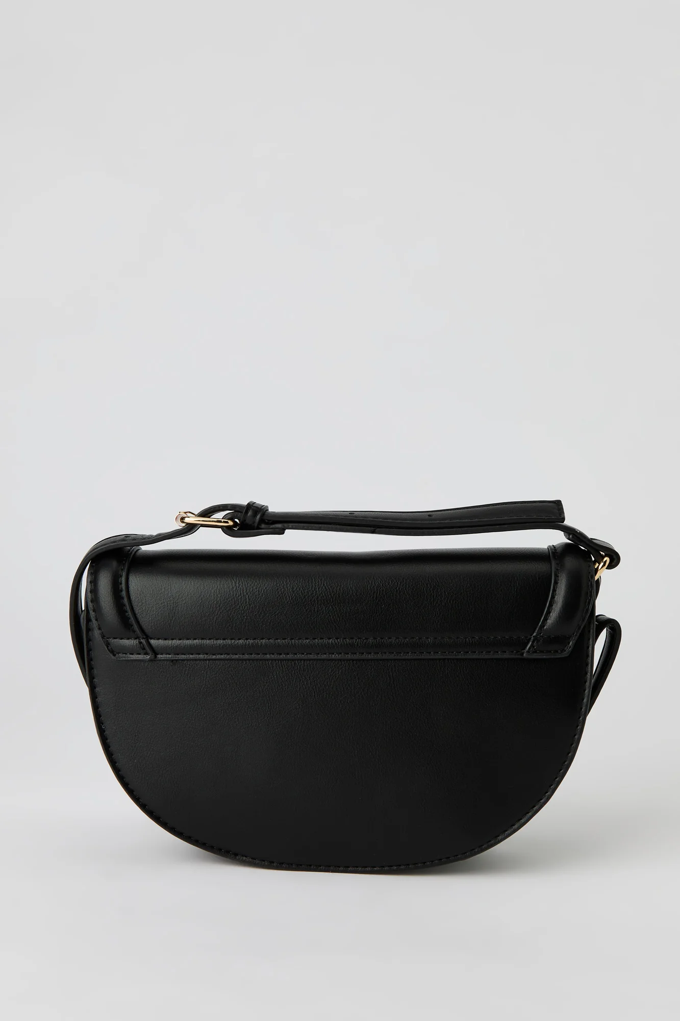 Faux Leather Crossbody Saddle Bag - Image 7