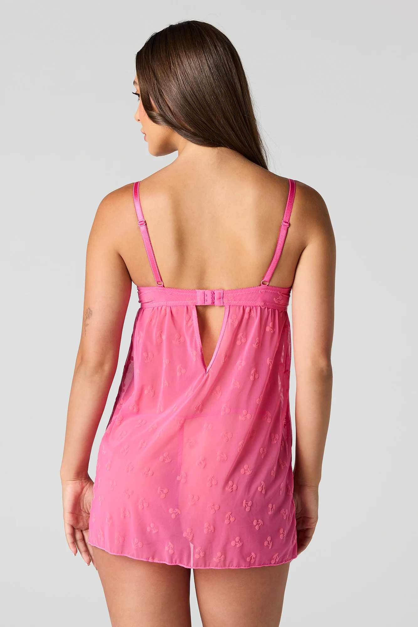 Cherry Mesh Babydoll & Panty Set - Image 4