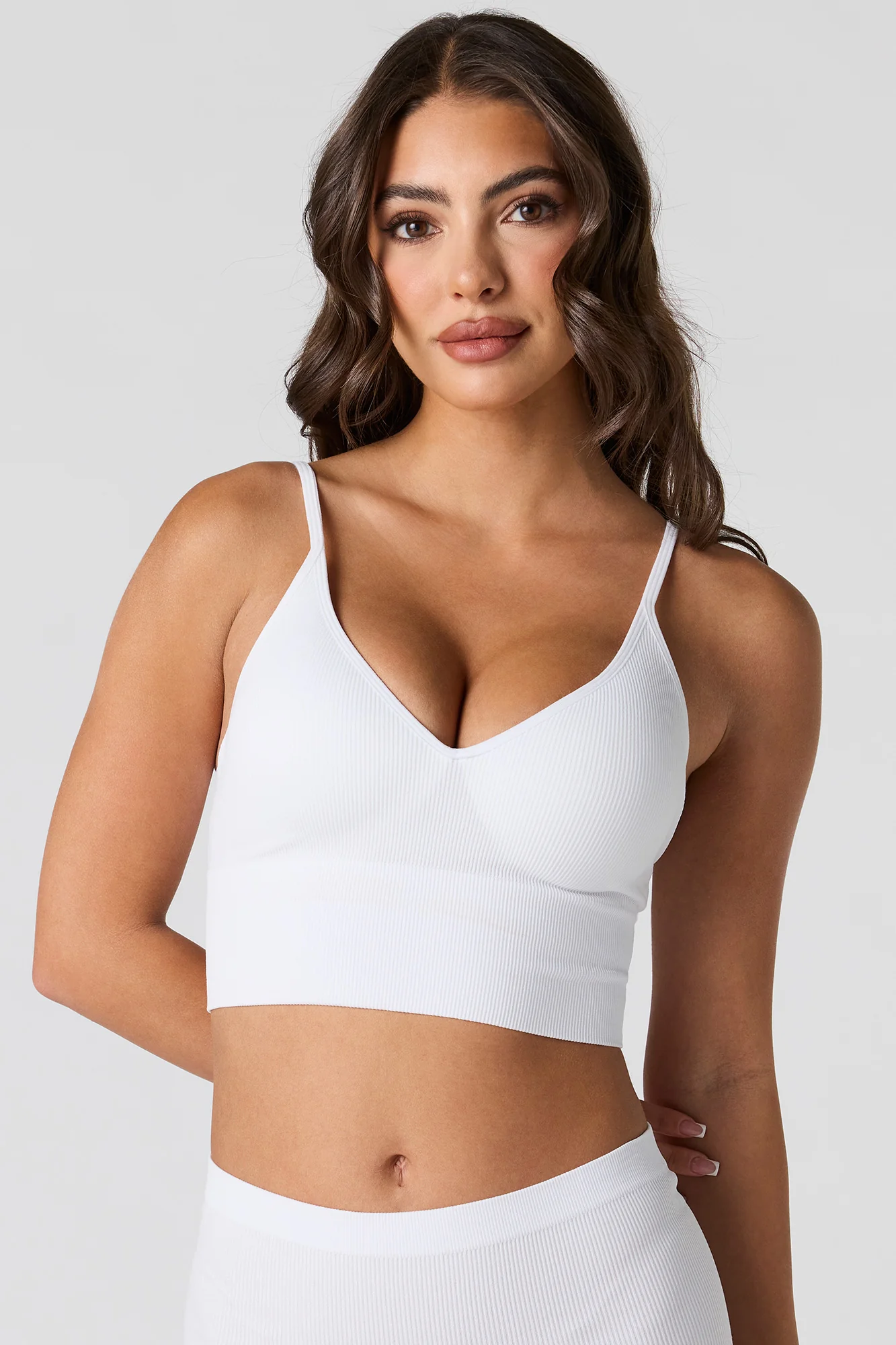 Seamless Ribbed Padded Bra - Image 11