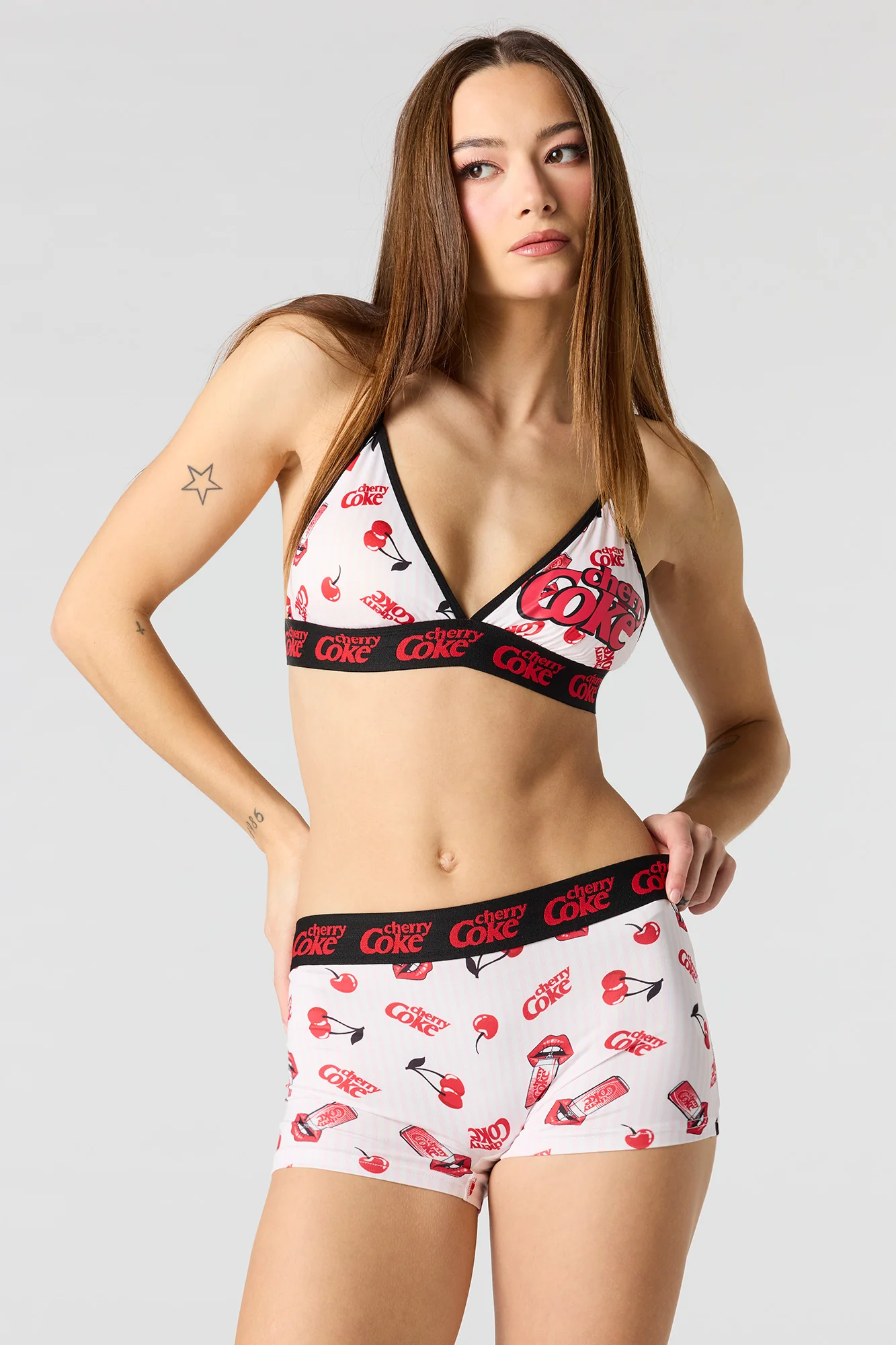 Diet Coke Triangle Bralette & Boy Short 2 Piece Set