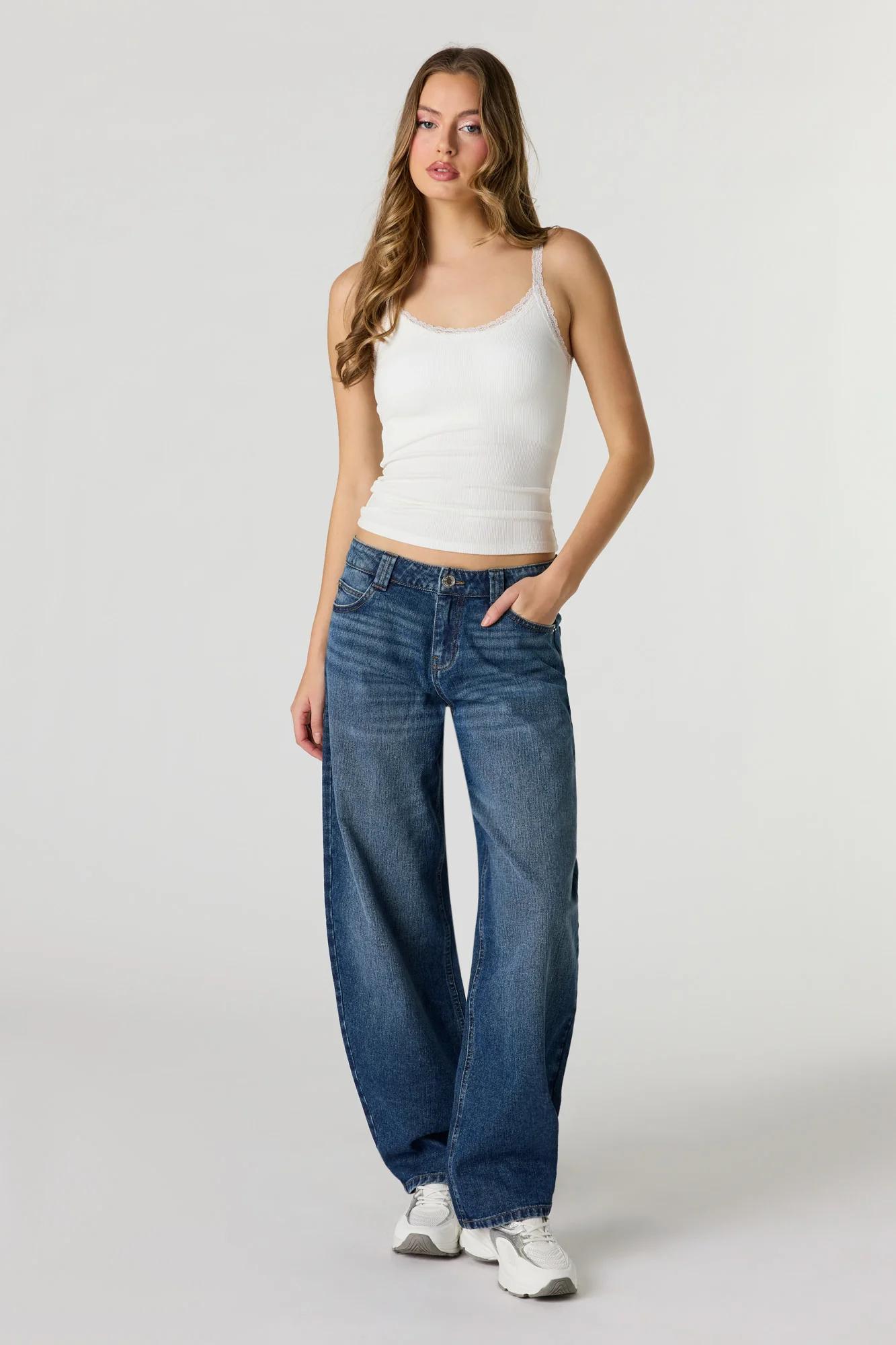 Braless Ribbed Lace Trim Tank - Image 15