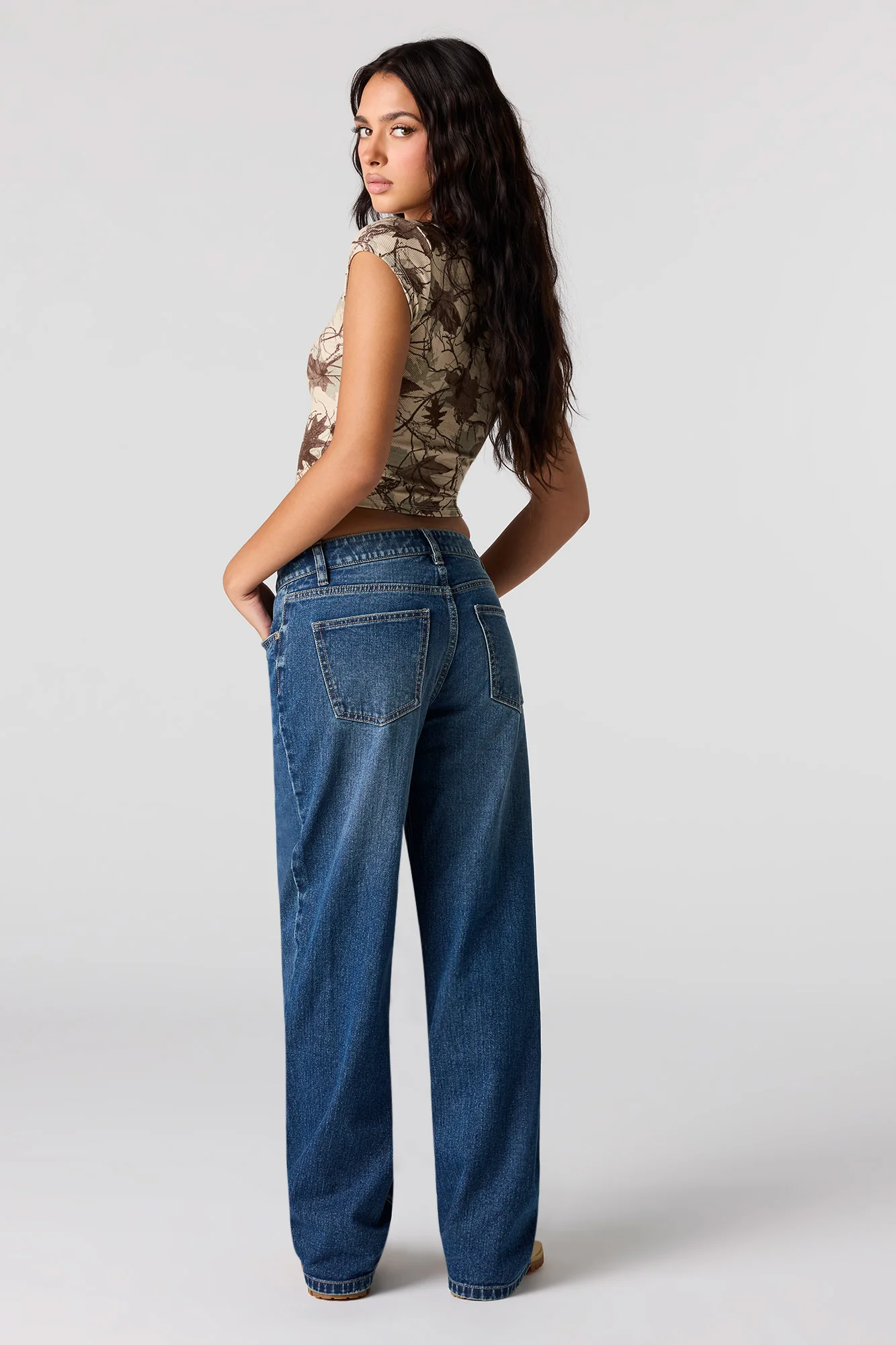 Low Rise Baggy Dark Jean - Image 3