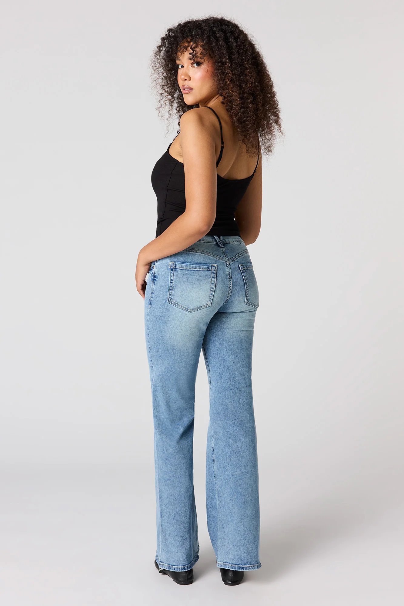 Low Rise Push Up Flare Vintage Medium Jean - Image 3