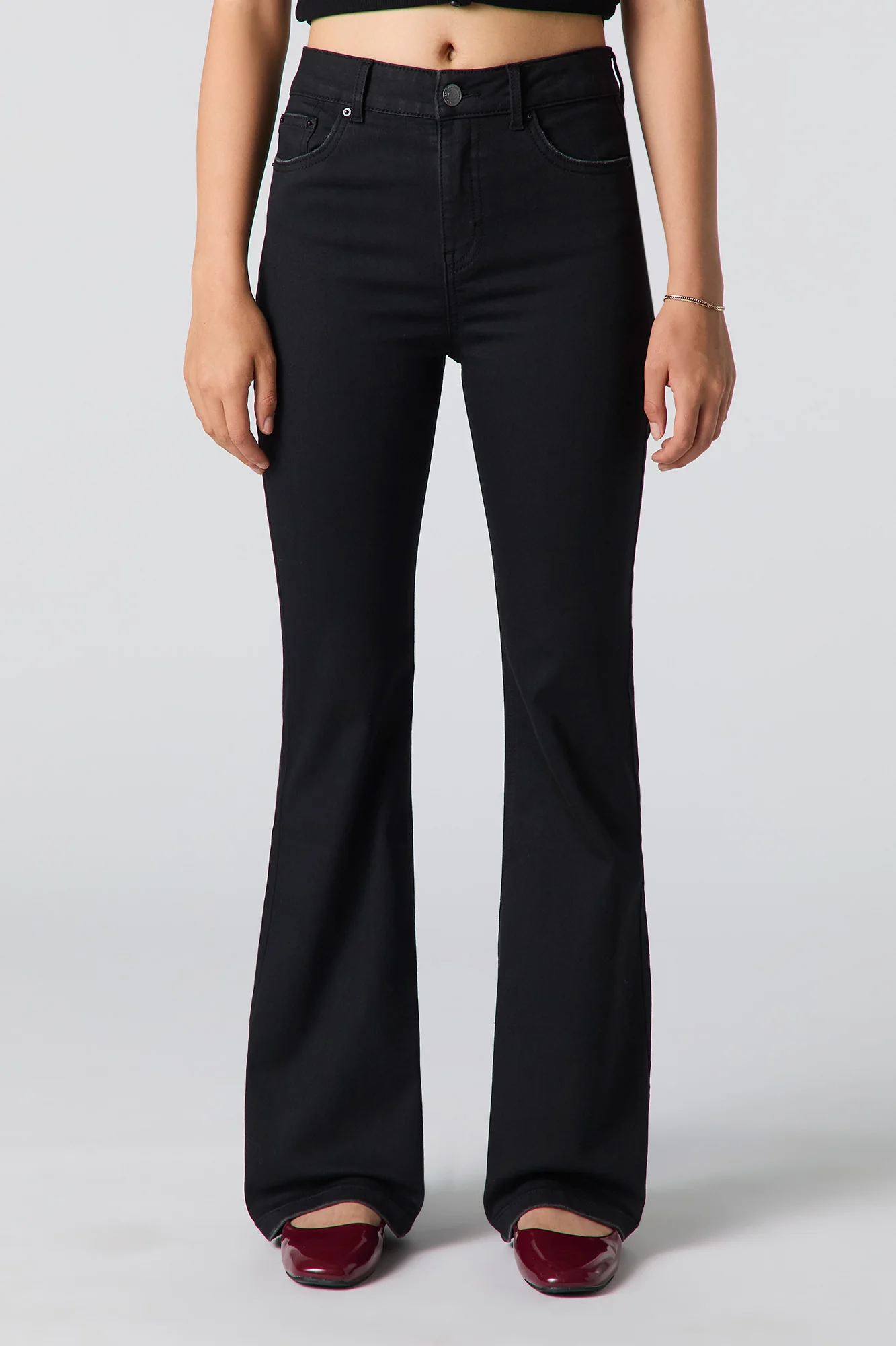 Black High Rise Flare Jean - Image 2