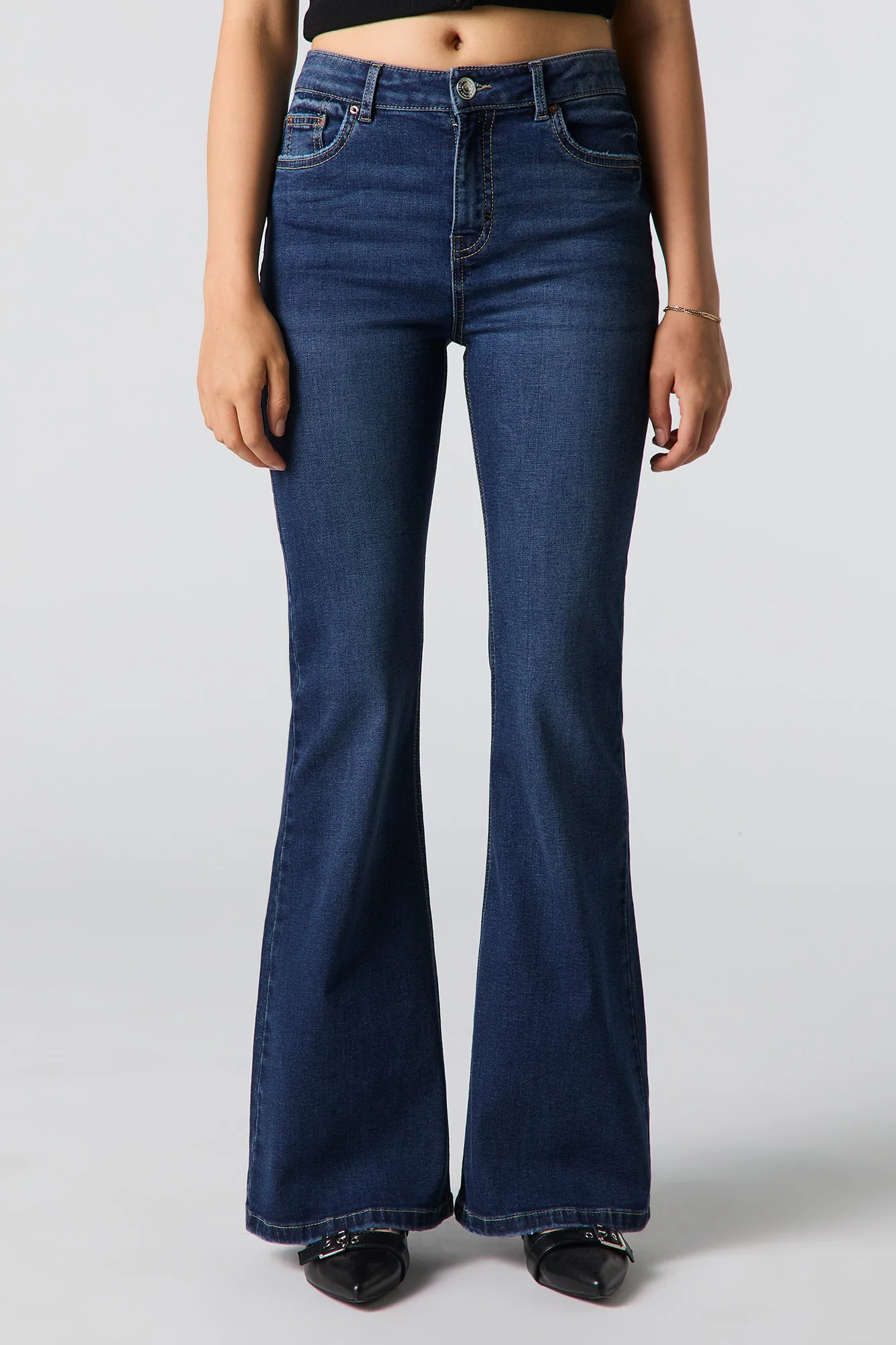 Dark High Rise Flare Jean - Image 2