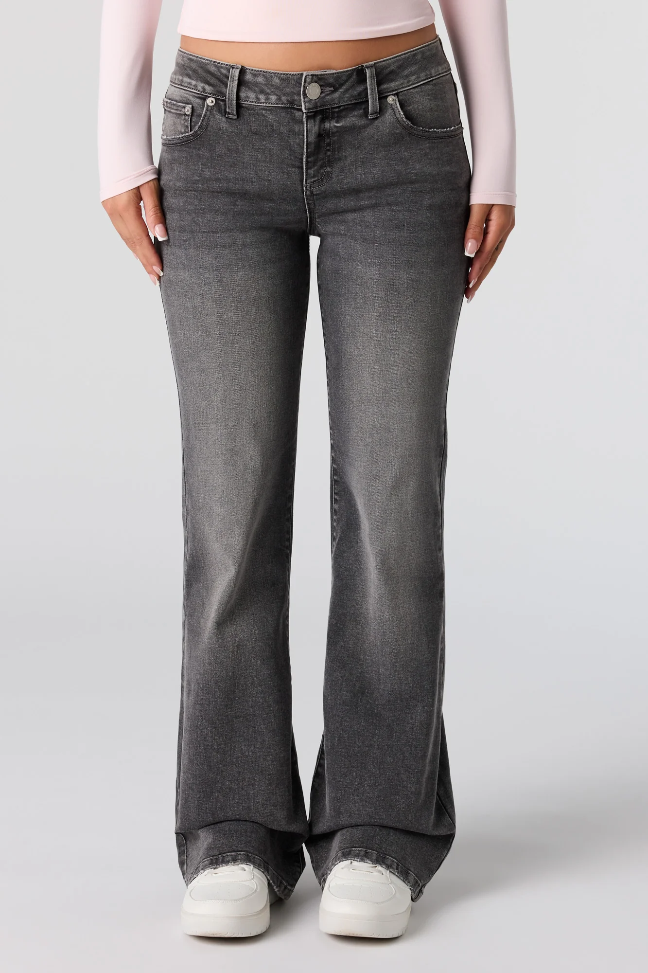 Low Rise Flare Grey Jean - Image 2