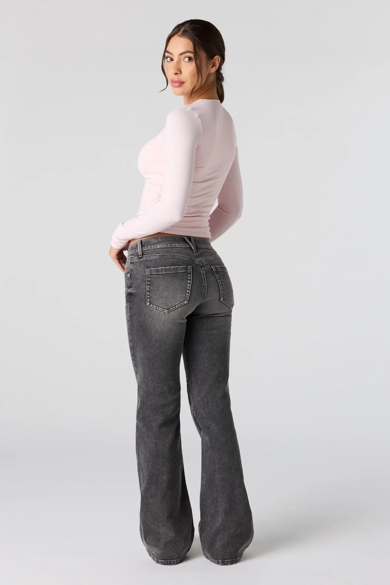 Low Rise Flare Grey Jean - Image 3