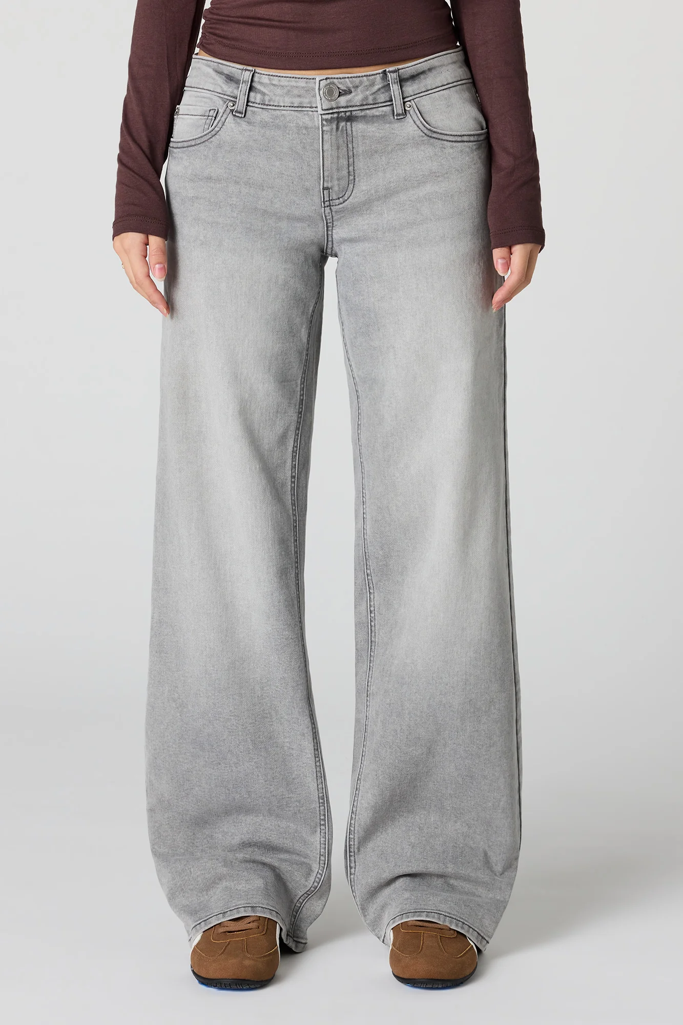 Stretch Low Rise Baggy Light Grey Jean - Image 2