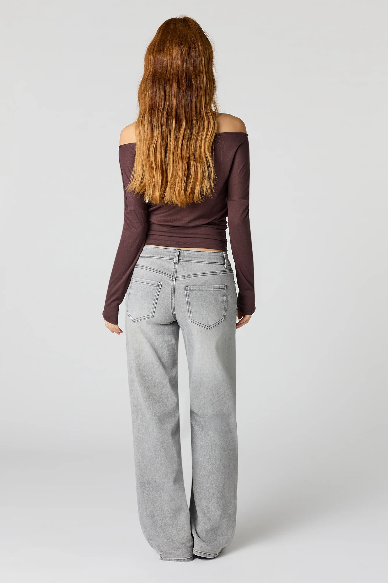 Stretch Low Rise Baggy Light Grey Jean - Image 3