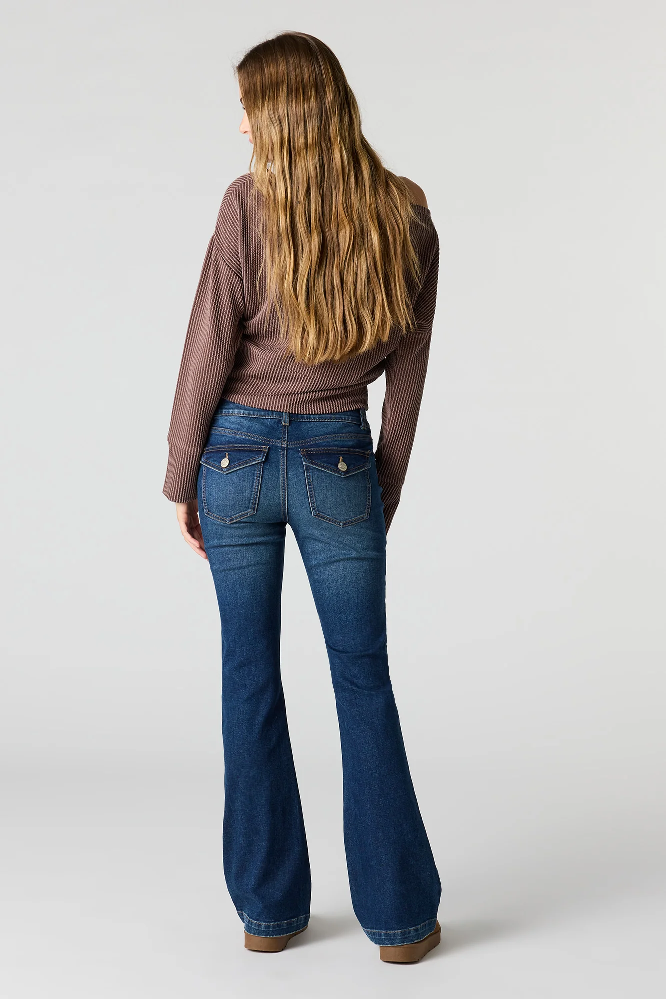 High Rise Flare Dark Jean - Image 3