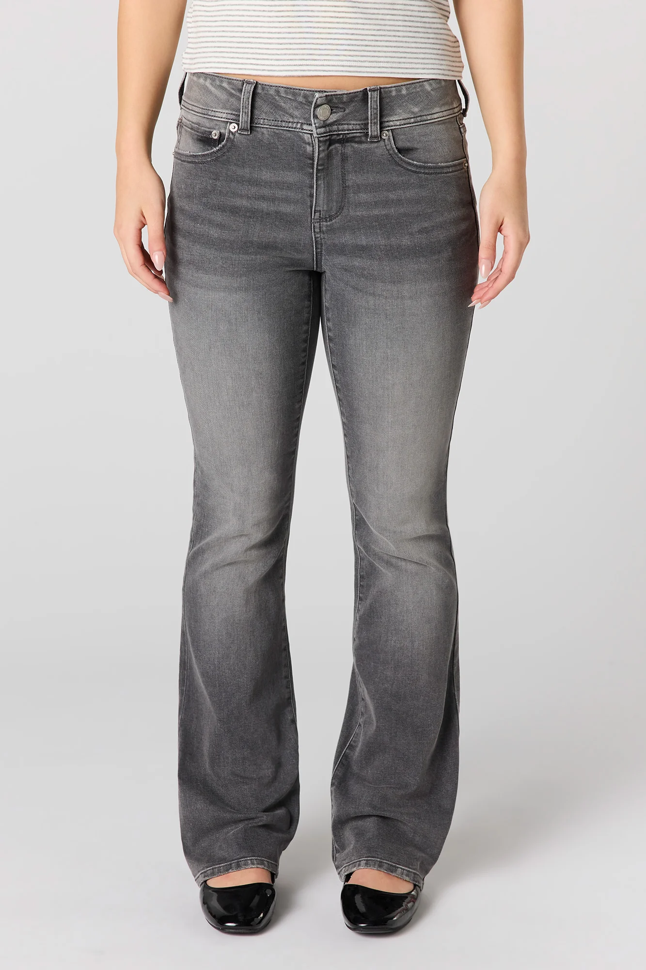 Low Rise Bootcut Grey Jean - Image 2