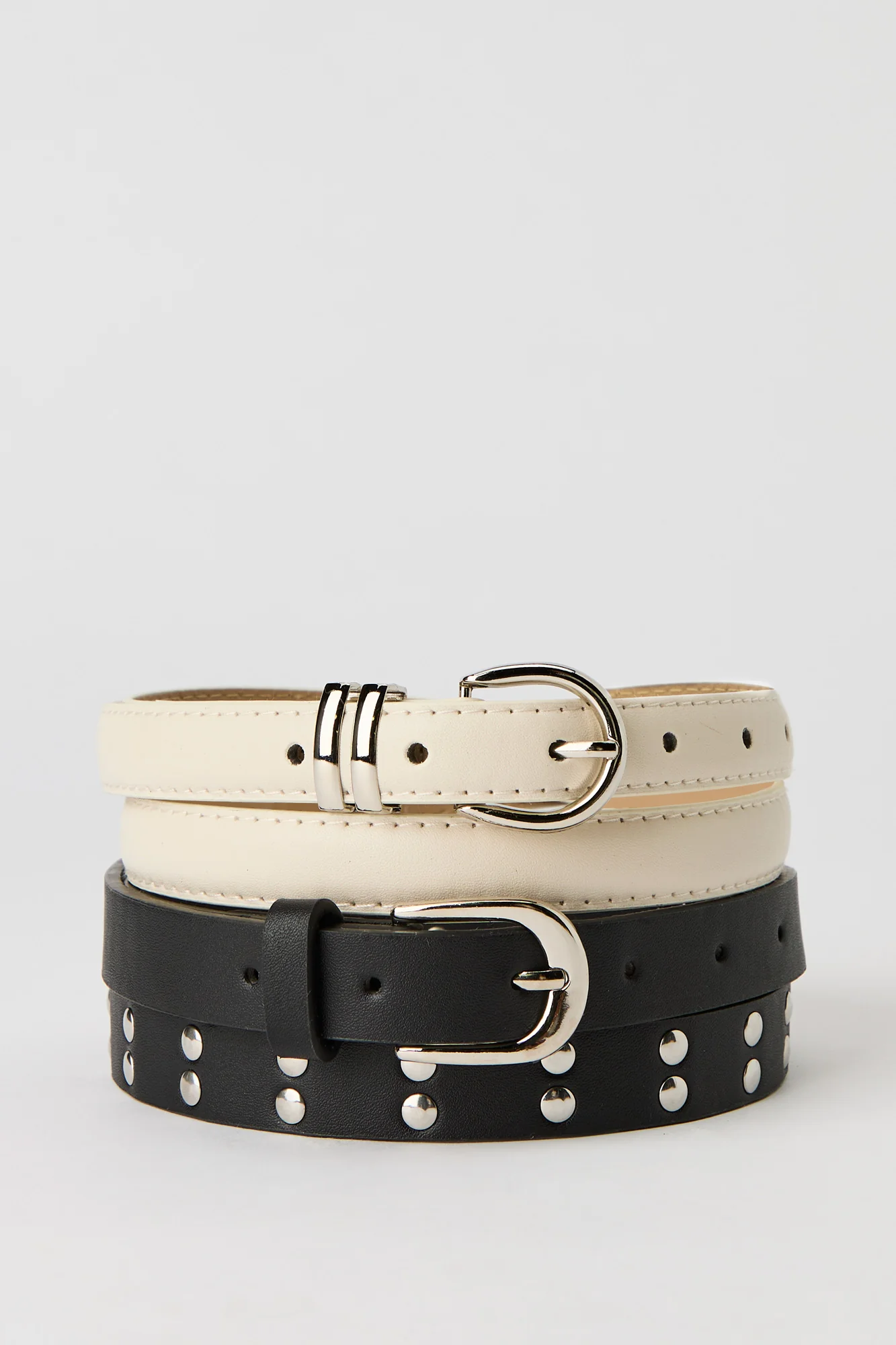 Solid & Studded Belt Set - Image 3