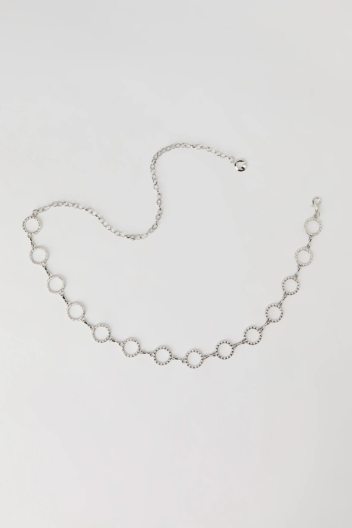Rhinestone Circle Chain Belt