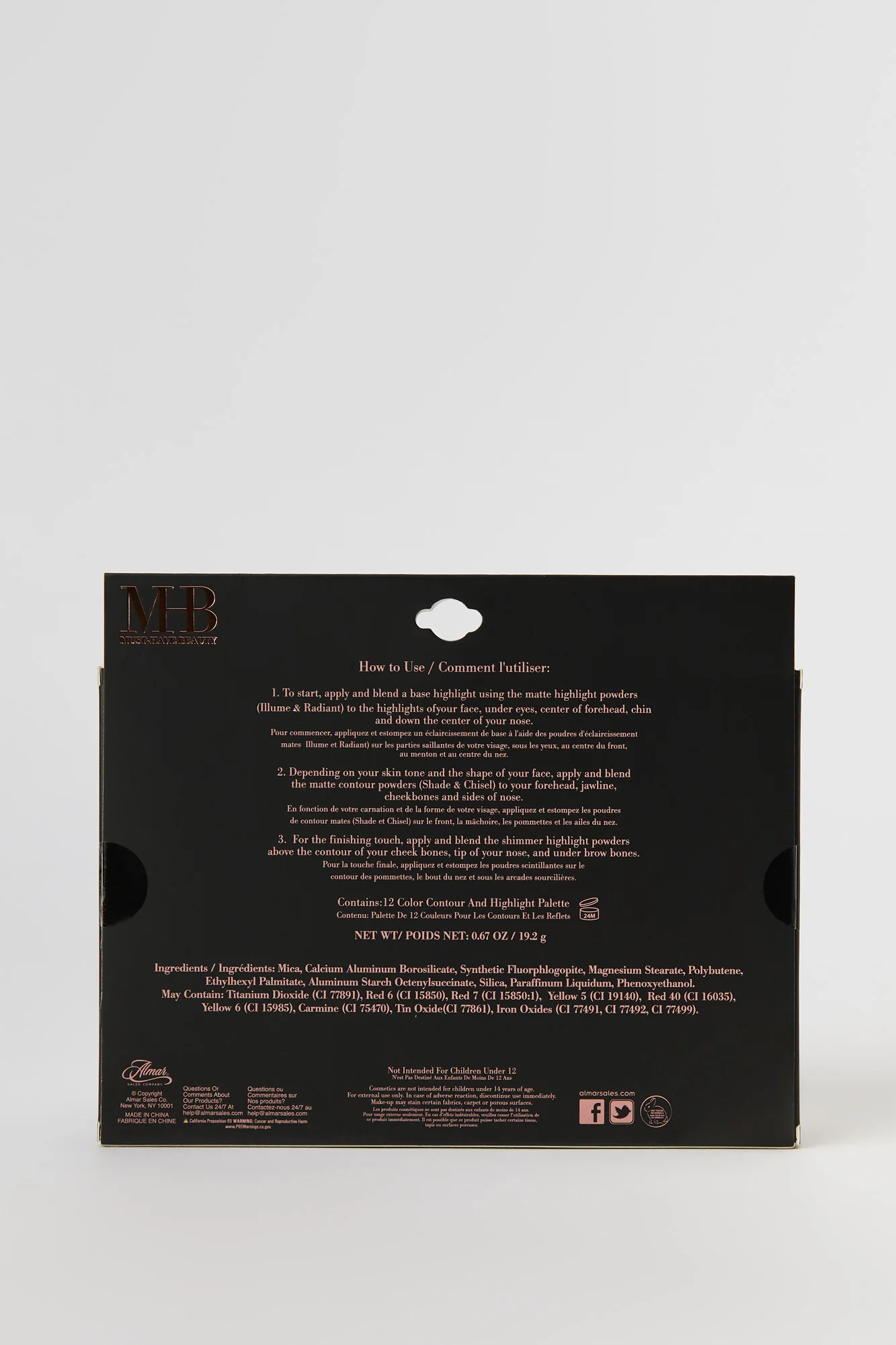 Contour & Highlight Makeup Palette (12 Colours) - Image 4
