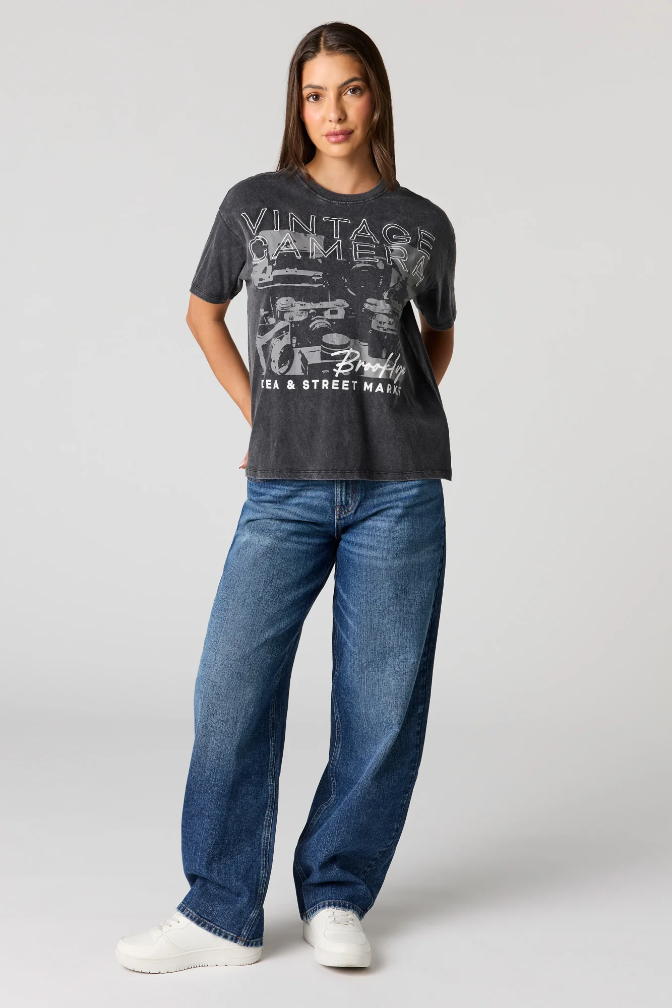 Destination Graphic Washed Boyfriend T-Shirt - Image 6