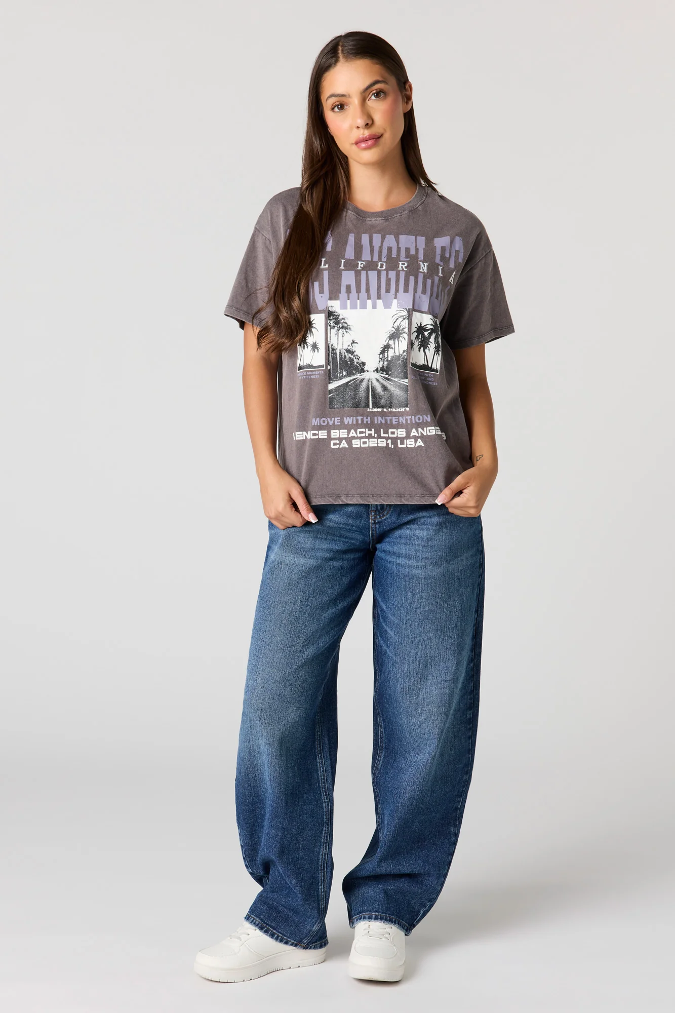 Destination Graphic Washed Boyfriend T-Shirt - Image 9