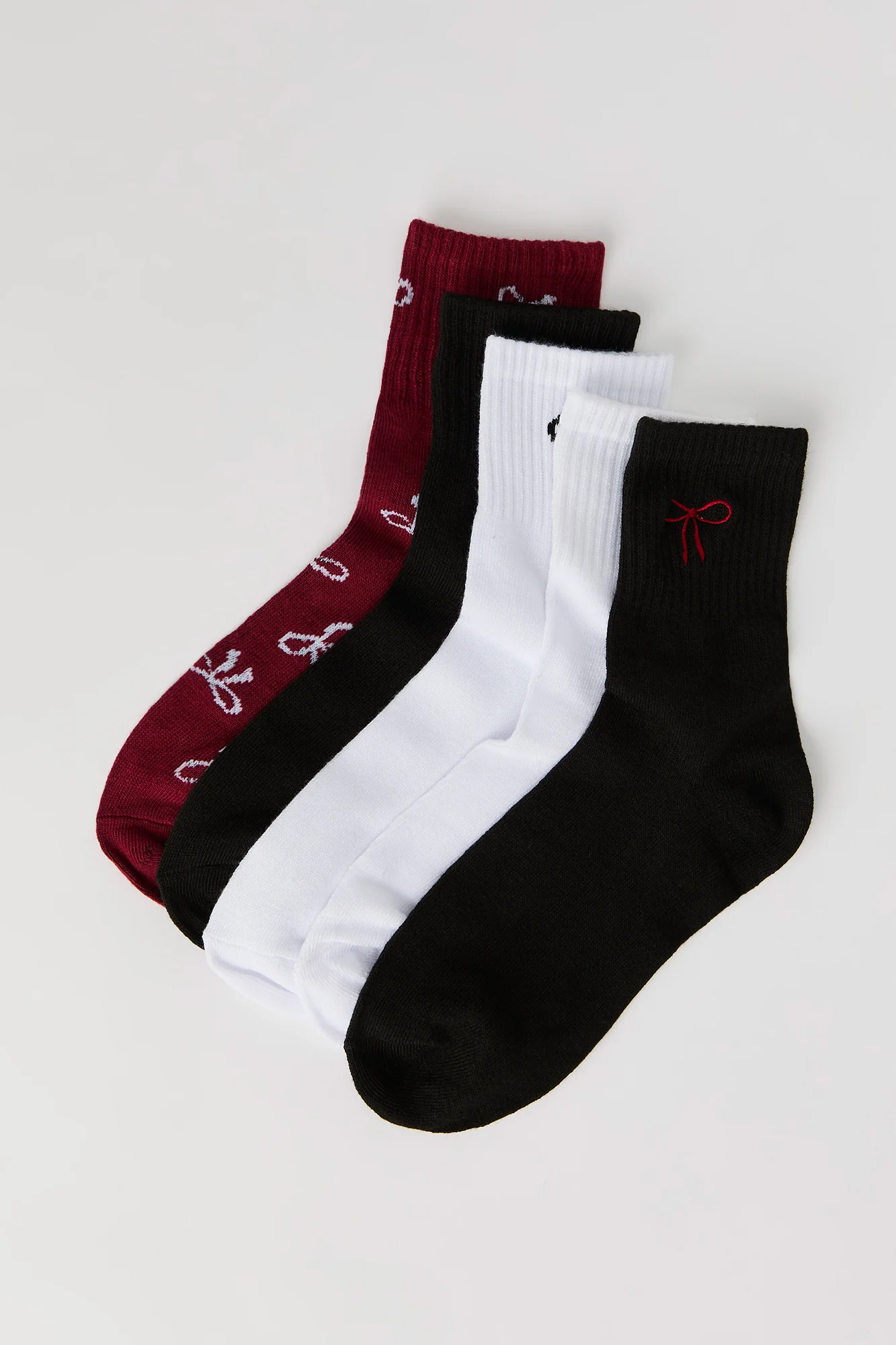 Jacquard Knit Quarter Socks (5 Pack) - Image 3