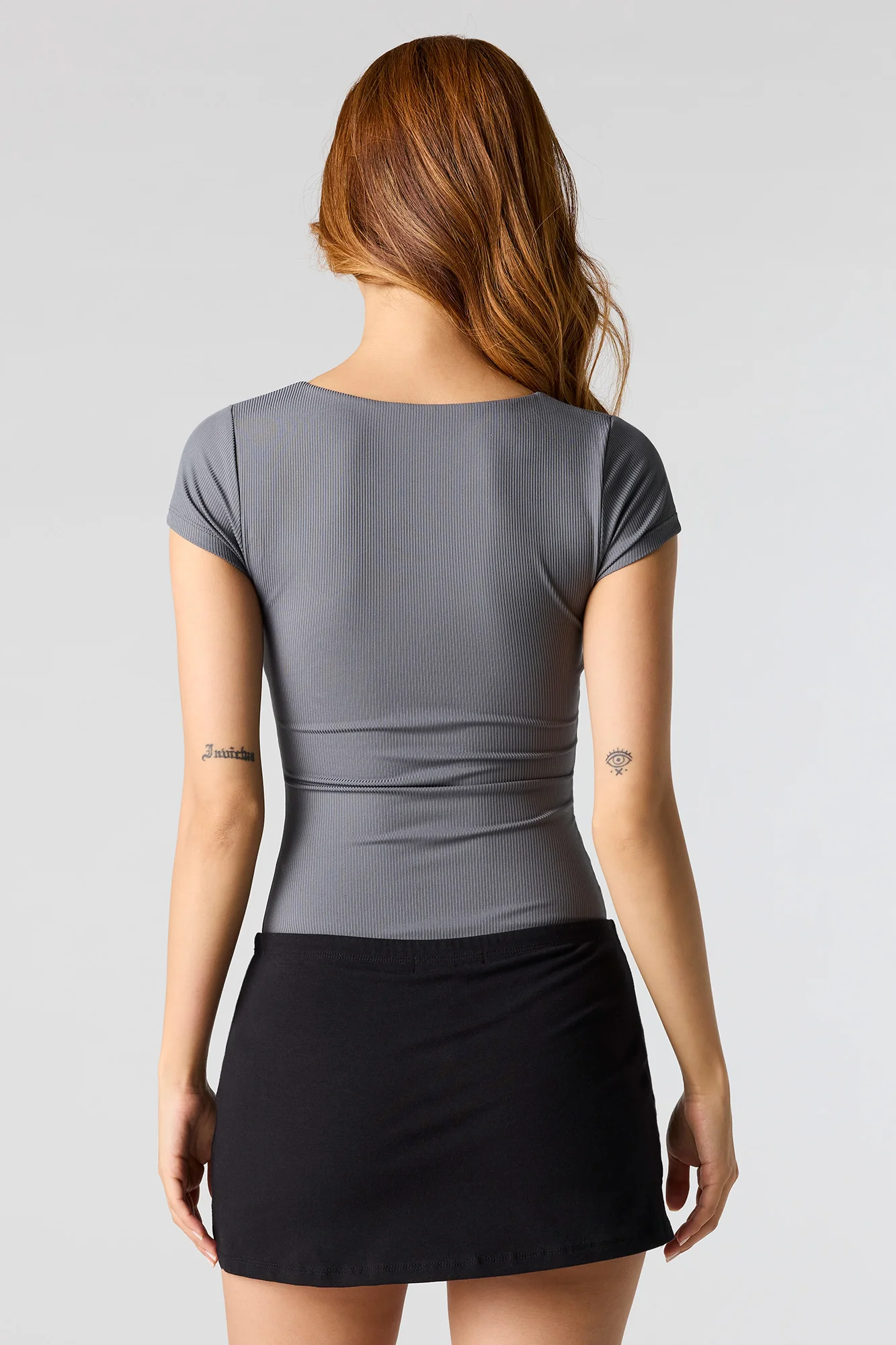 Contour Ribbed Square Neck T-Shirt Bodysuit - Image 10